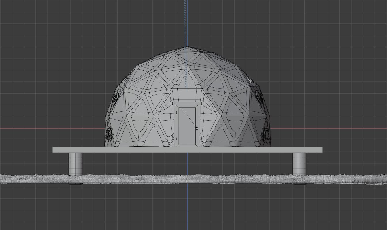 Geodesic dome 3D model_9