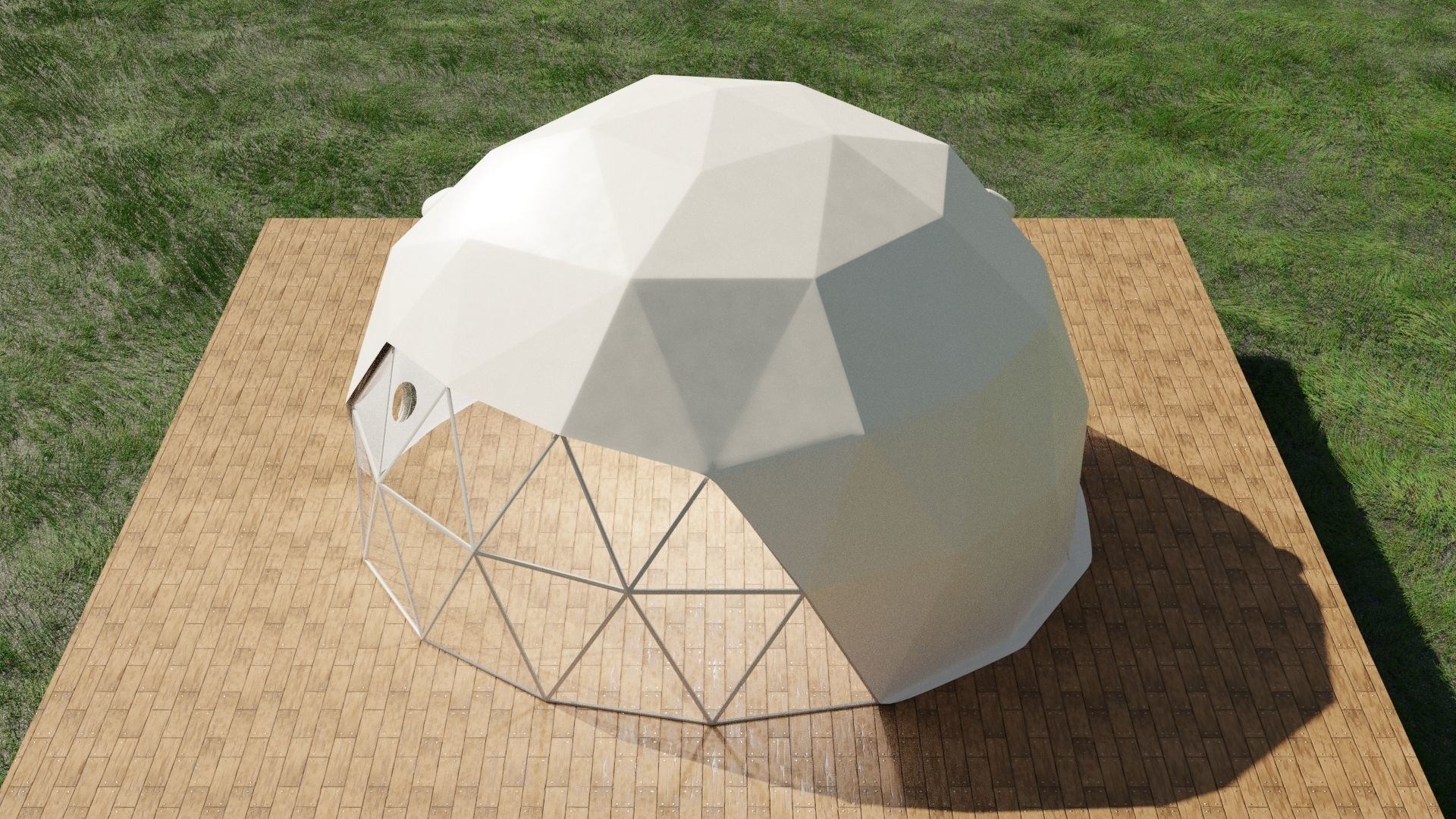 Geodesic dome 3D model_2