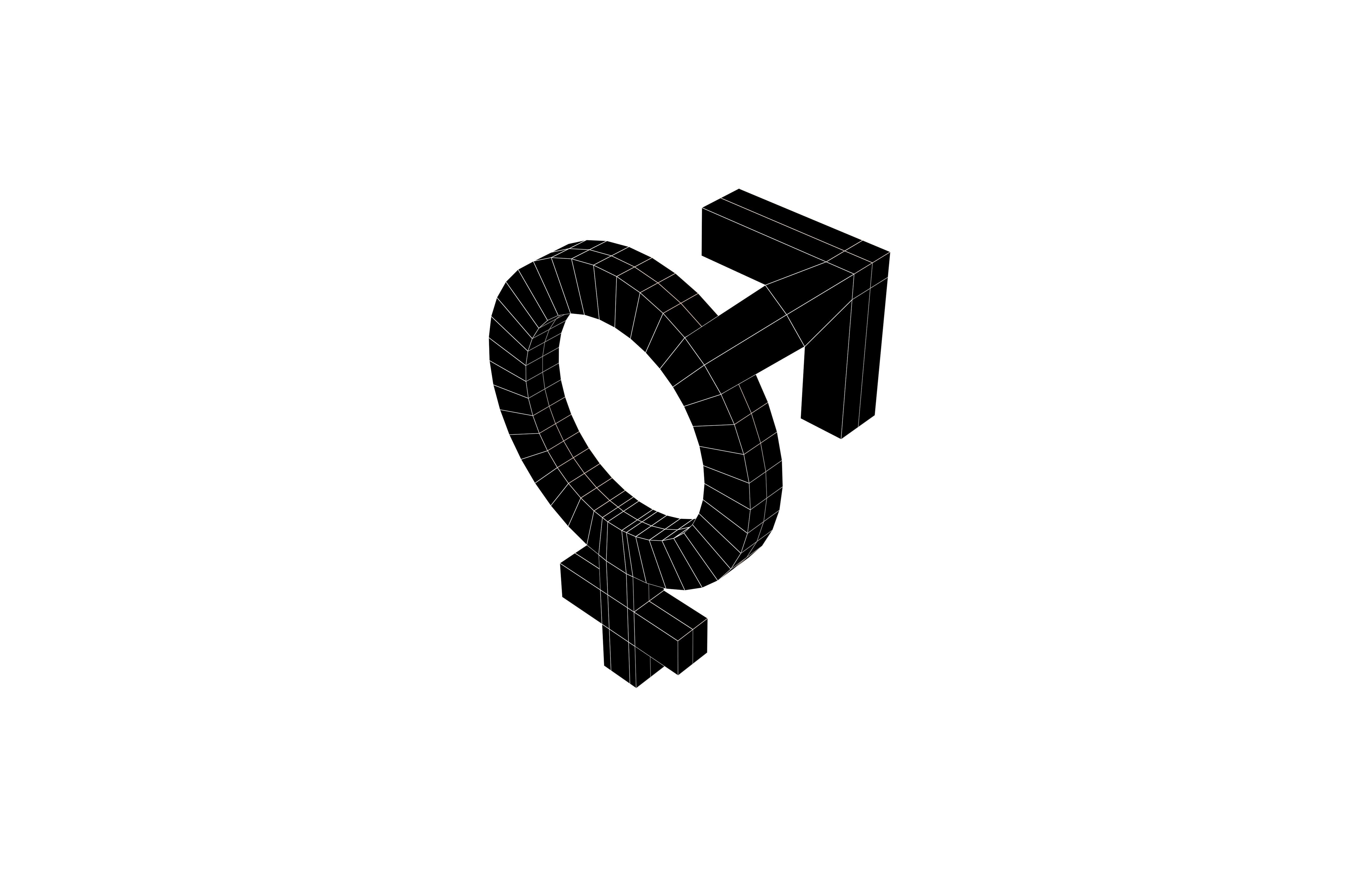 Bigender Gender Symbol v1 001 Low-poly 3D model_4