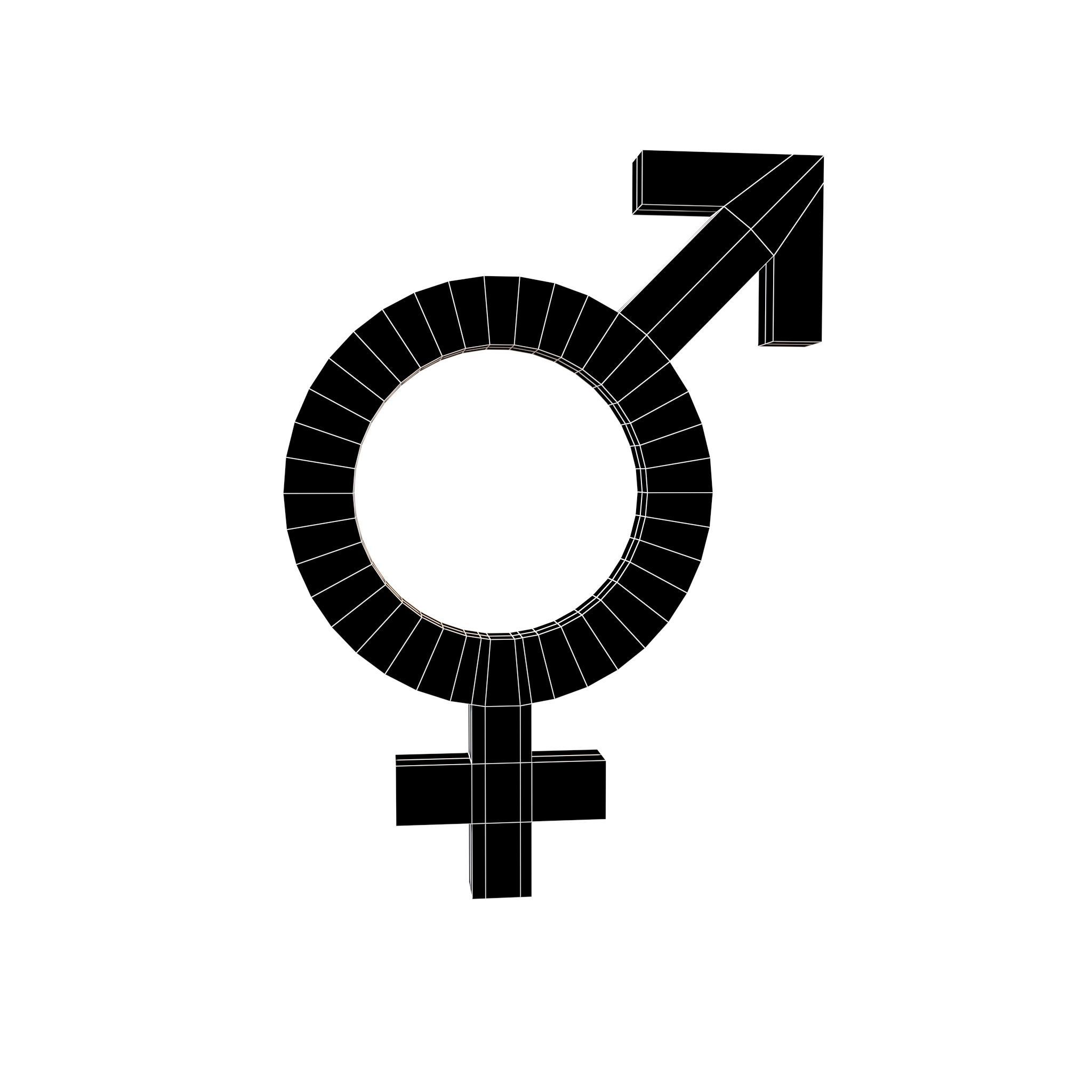 Bigender Gender Symbol v1 001 Low-poly 3D model_6