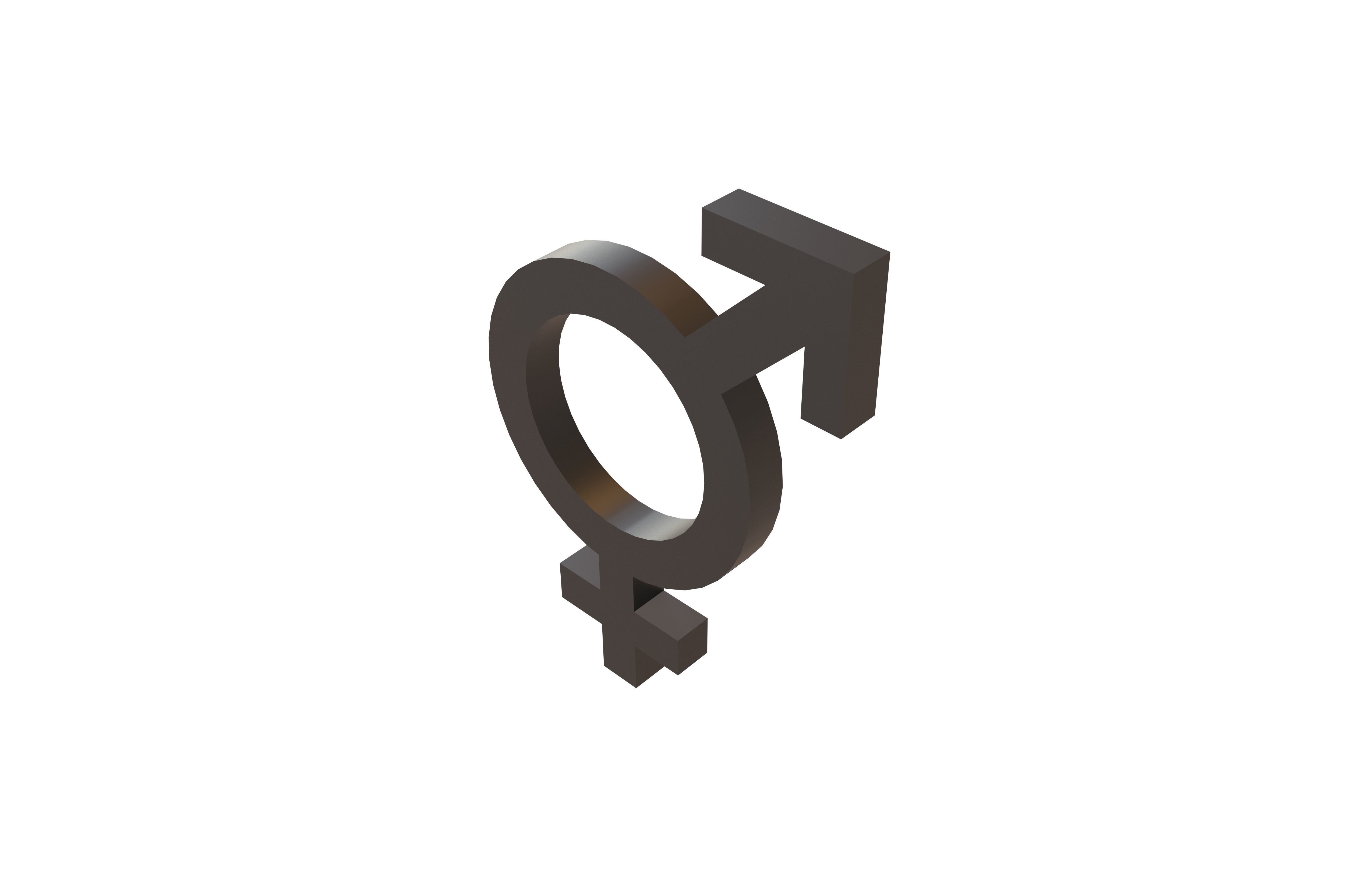 Bigender Gender Symbol v1 001 Low-poly 3D model_2
