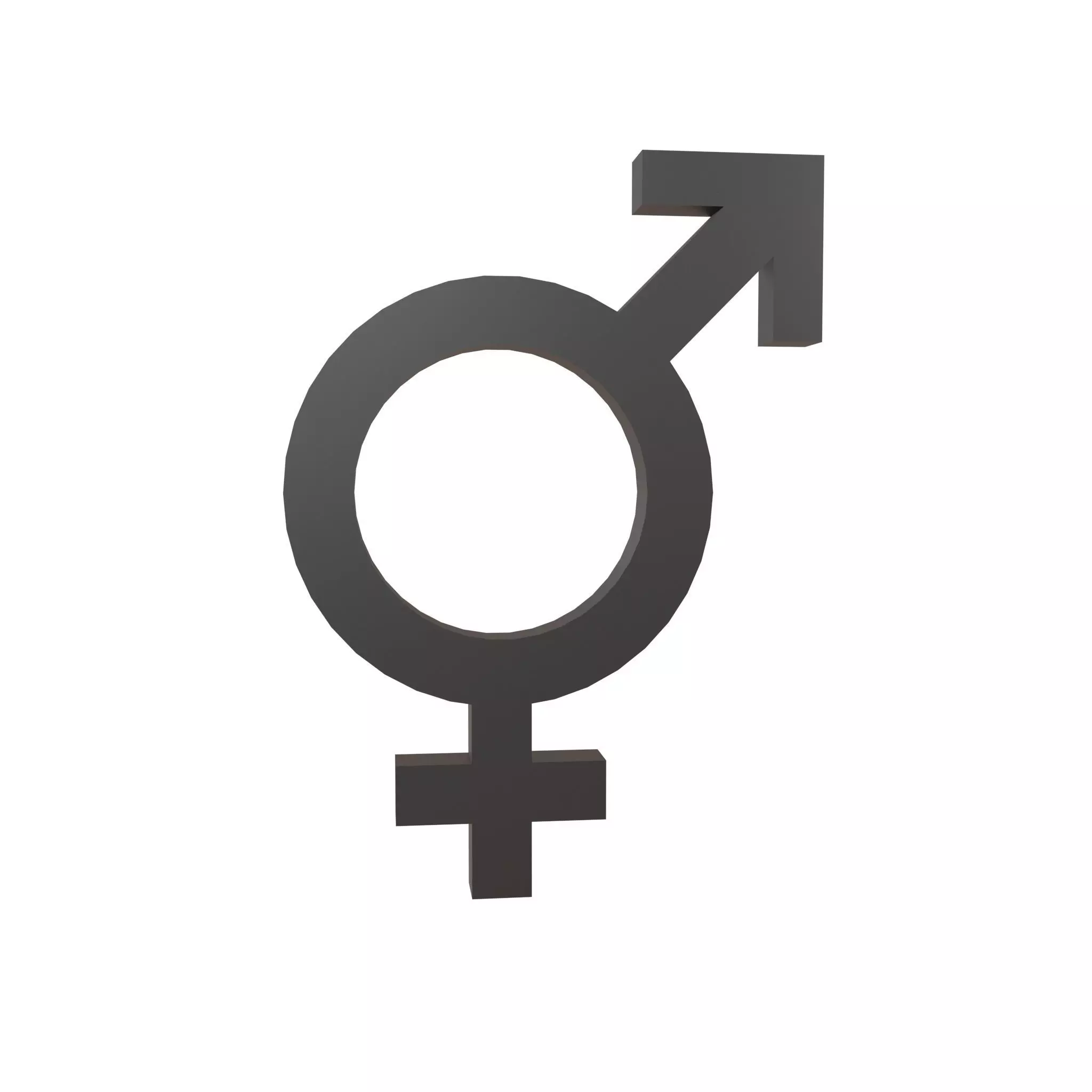 Bigender Gender Symbol v1 001 Low-poly 3D model_0