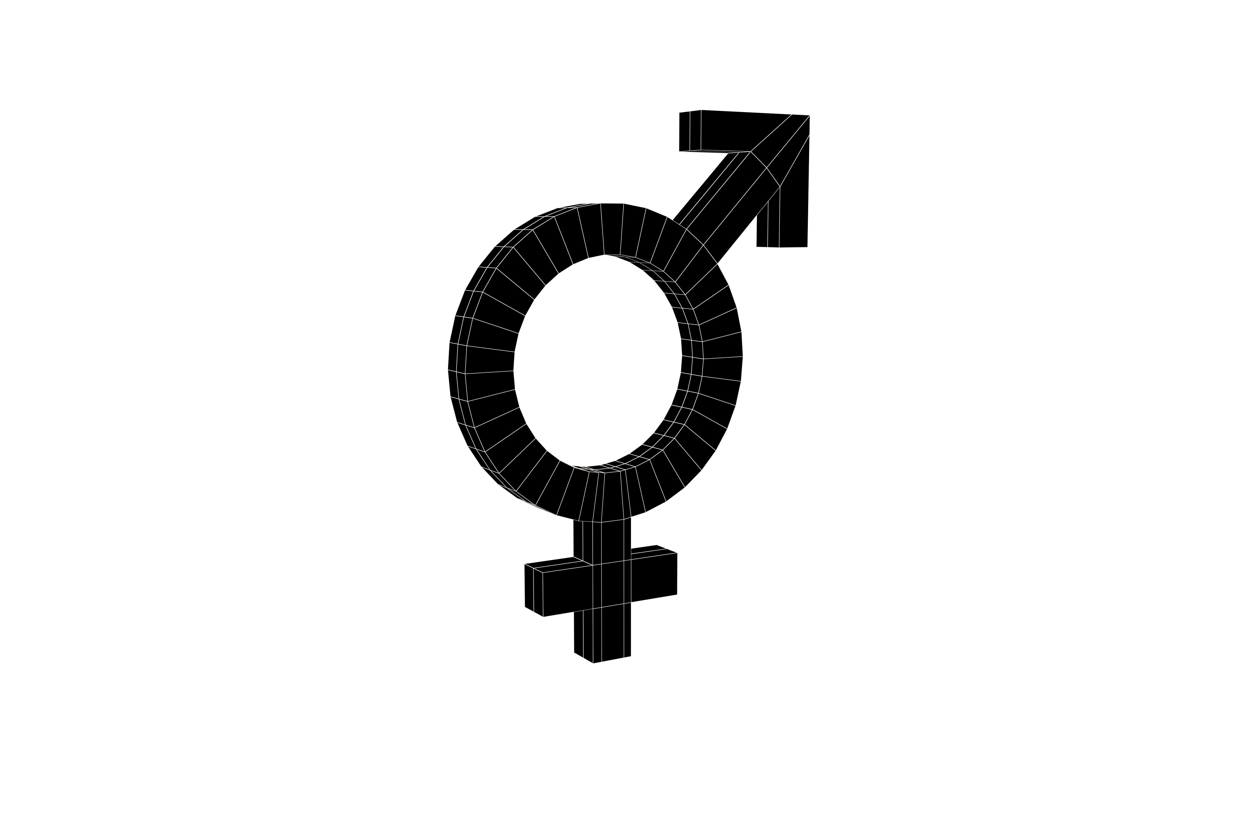 Bigender Gender Symbol v1 001 Low-poly 3D model_7