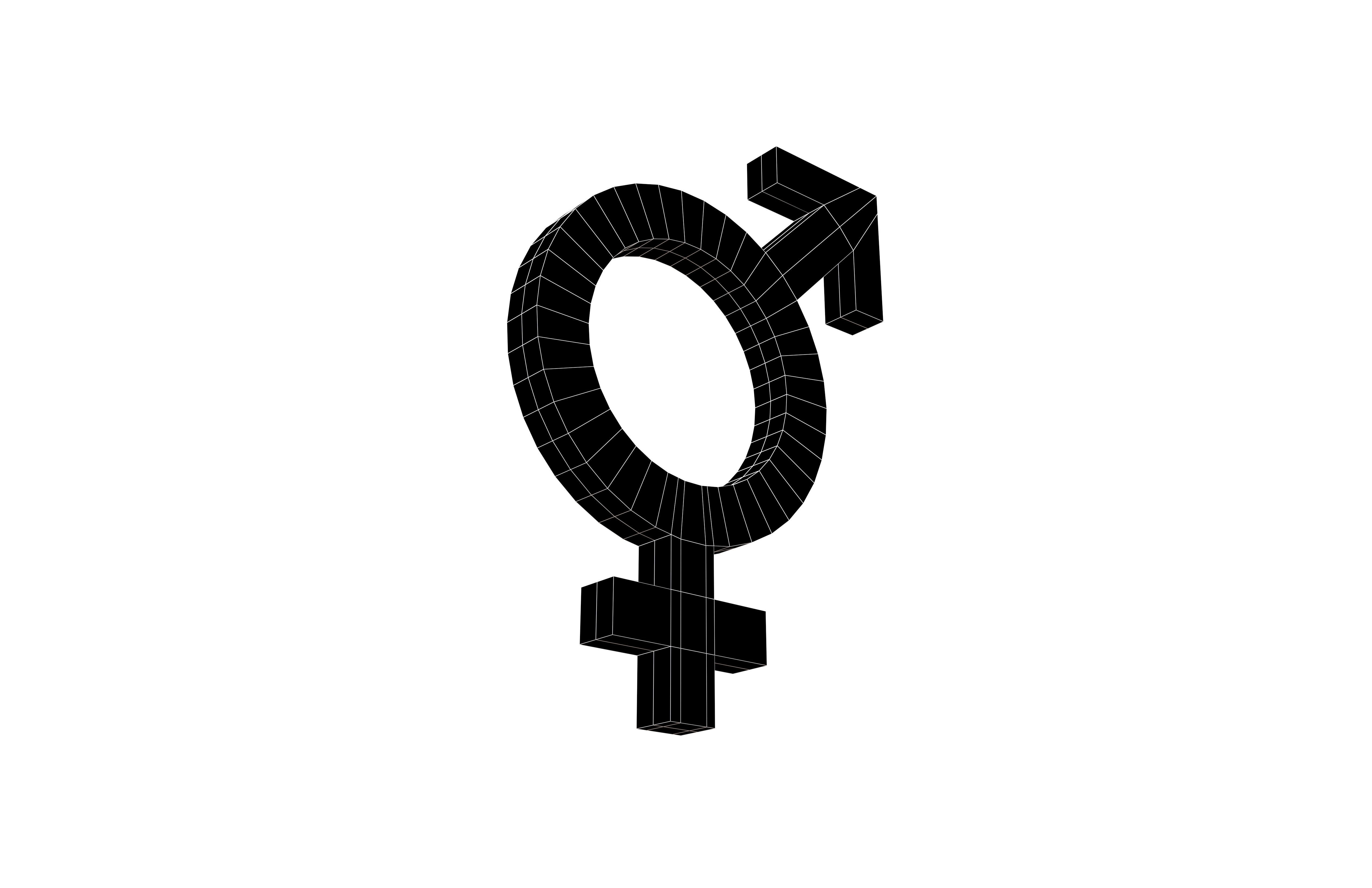 Bigender Gender Symbol v1 001 Low-poly 3D model_5