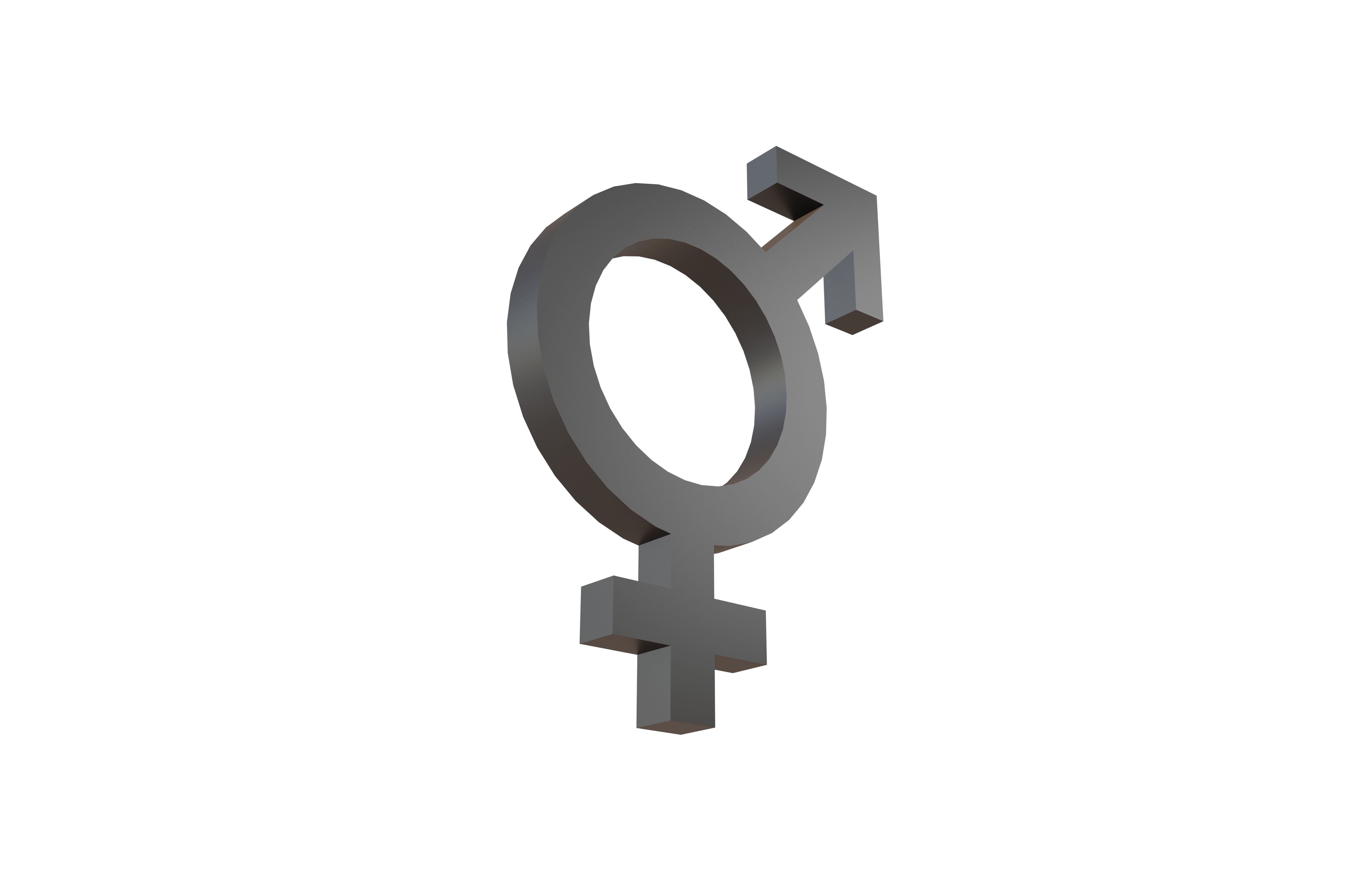Bigender Gender Symbol v1 001 Low-poly 3D model_3