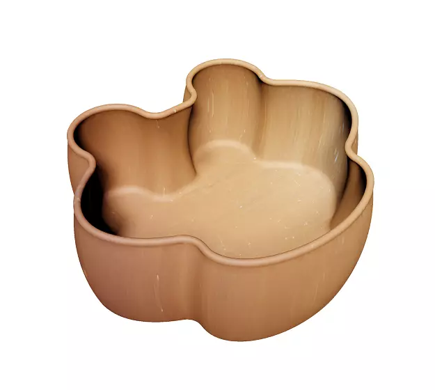 Wooden Food Bowl Low-poly 3D model_0