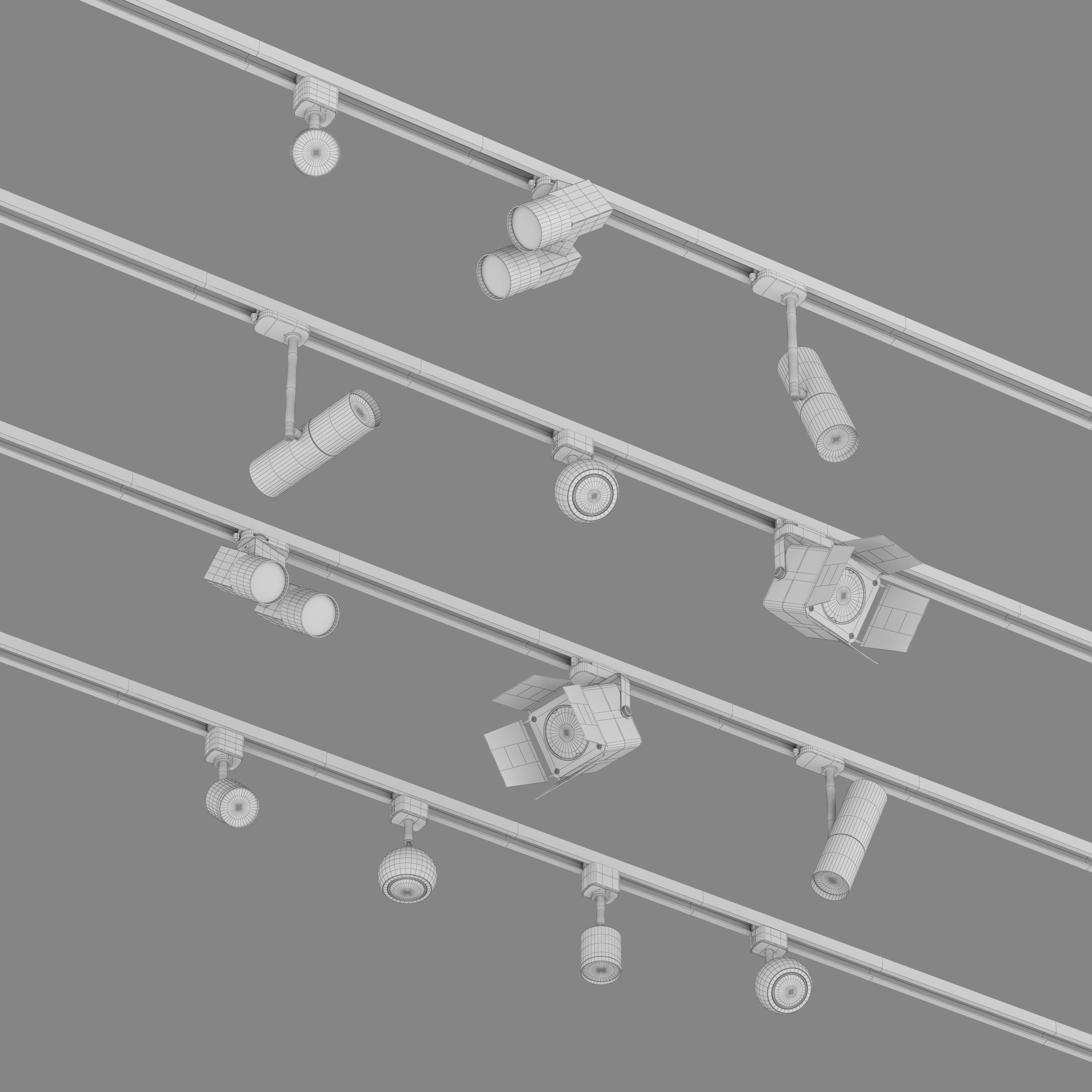 Track lights 3D model_4