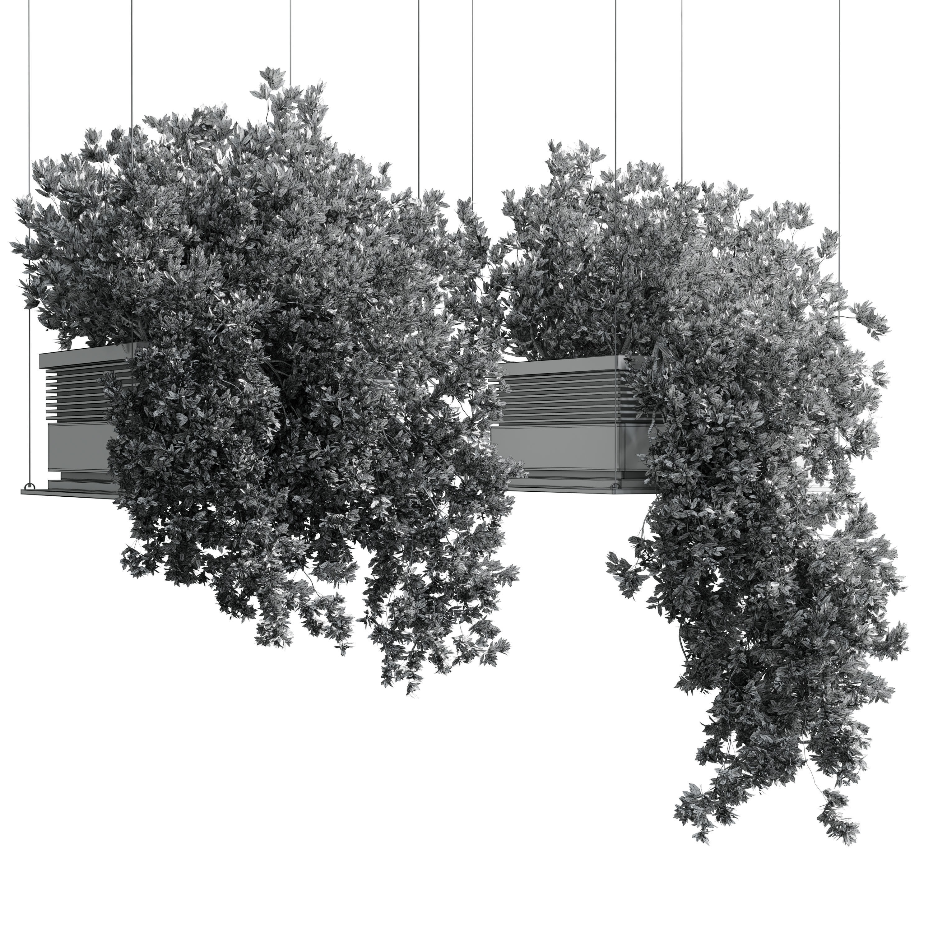 collection outdoor Indoor plants hanging pot 14-metal bax vase  3D model_3