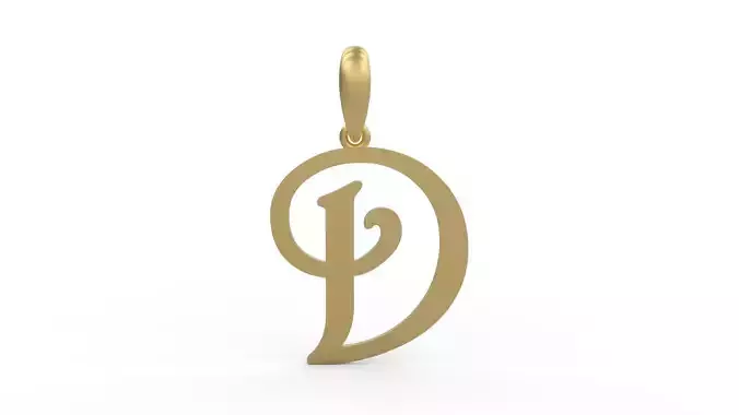 Initial Letters Pendant Harrington D 3D print model