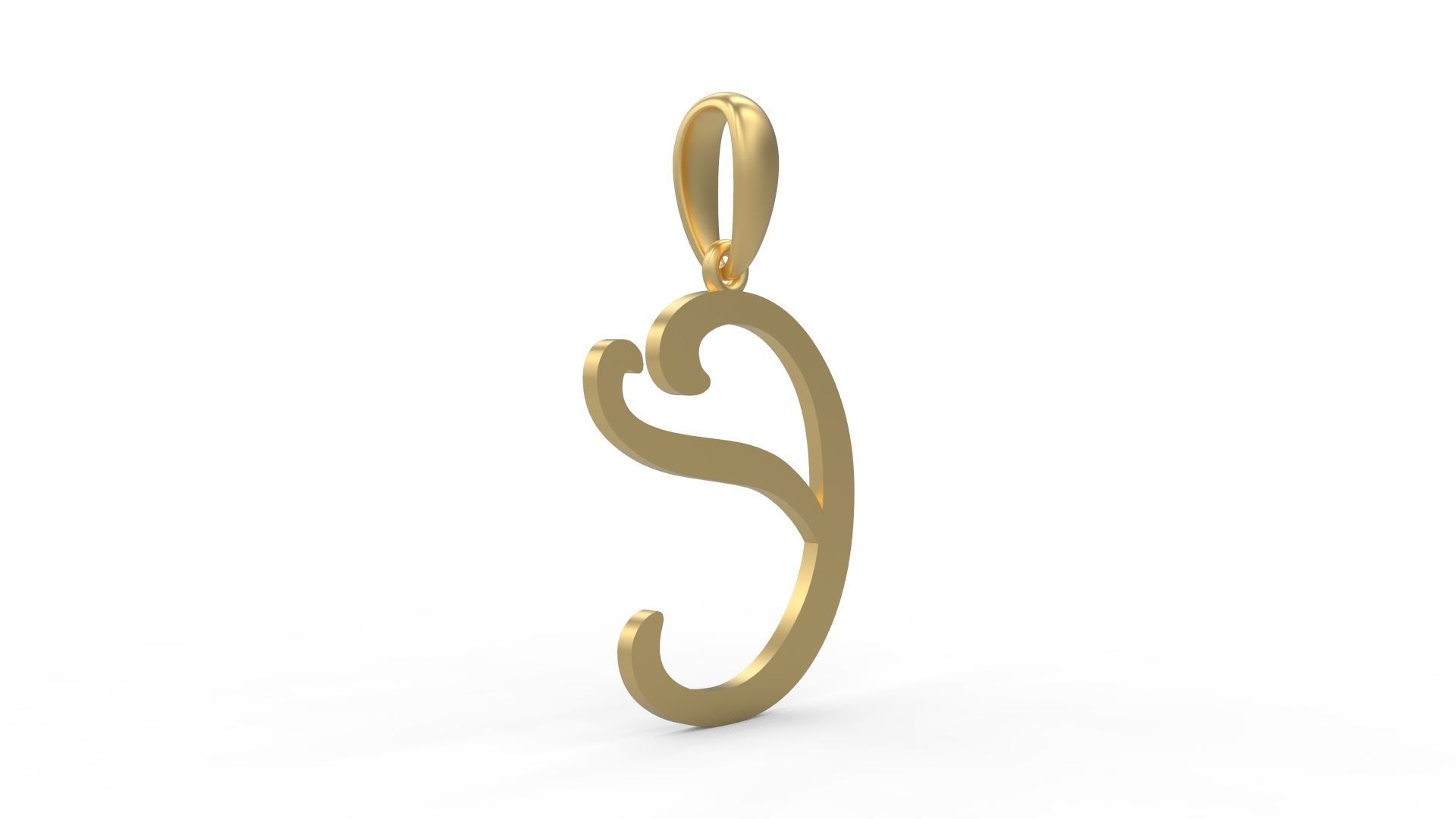 Initial Letters Pendant Harrington E 3D print model_3