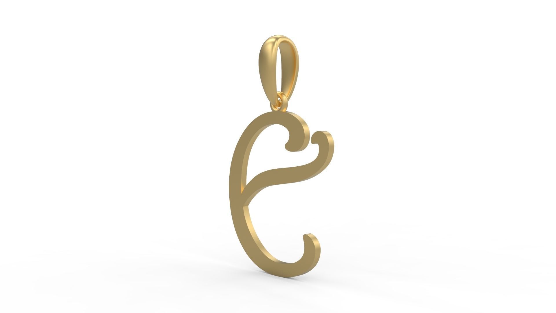 Initial Letters Pendant Harrington E 3D print model_1
