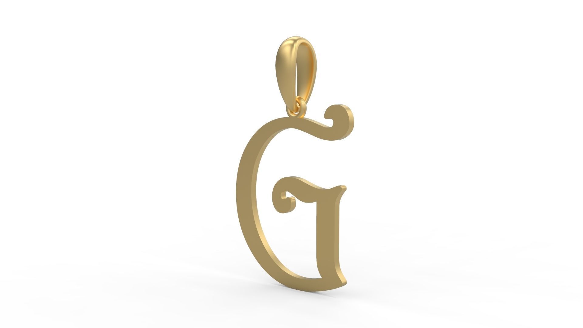 Initial Letters Pendant Harrington G 3D print model_1