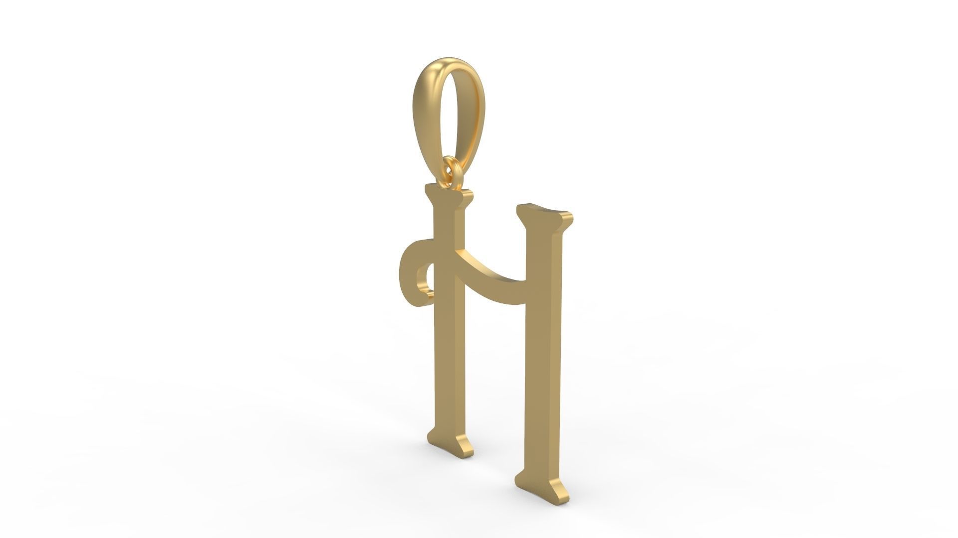 Initial Letters Pendant Harrington H 3D print model_1