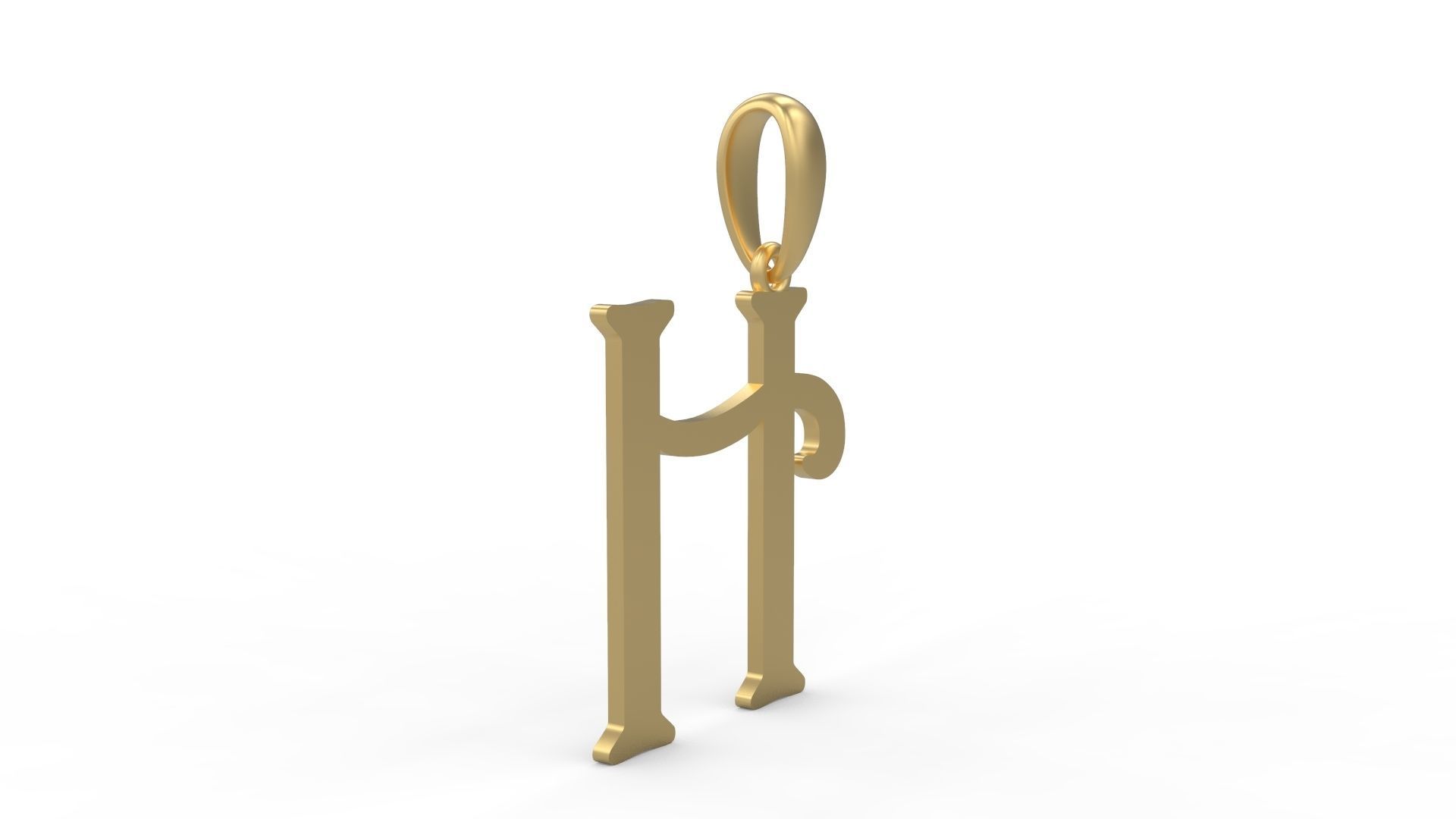 Initial Letters Pendant Harrington H 3D print model_3