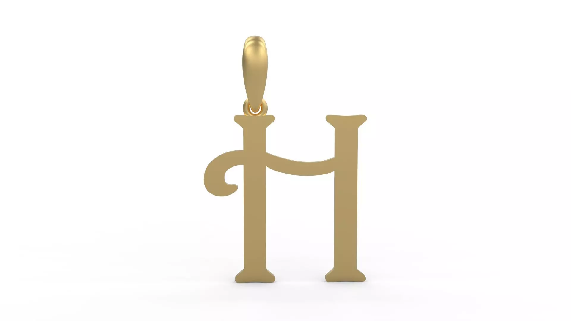 Initial Letters Pendant Harrington H 3D print model_0
