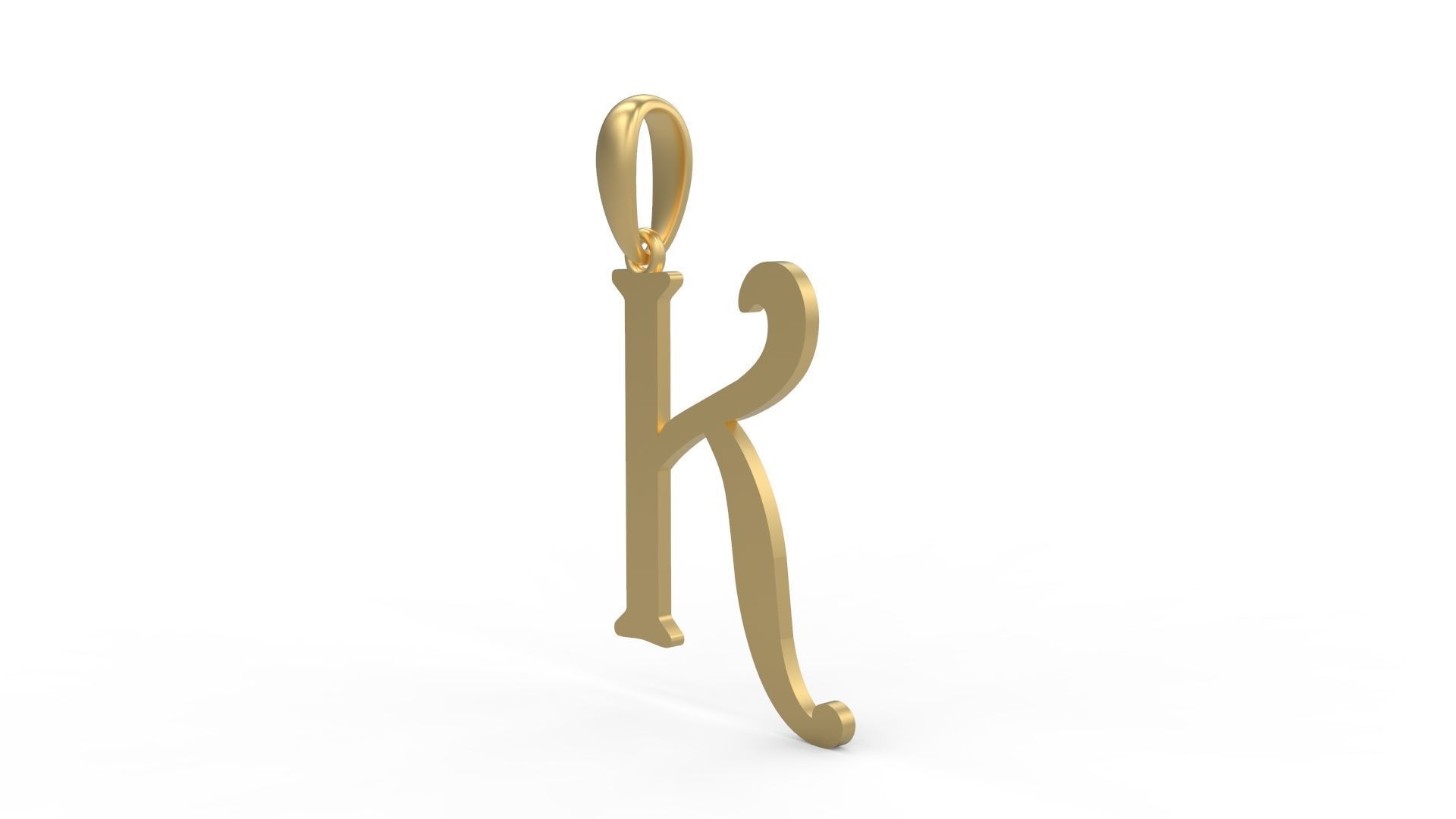 Initial Letters Pendant Harrington K 3D print model_1