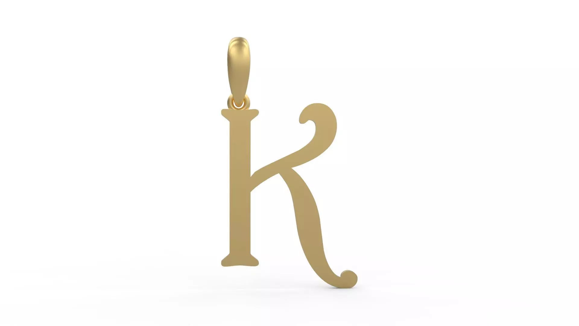 Initial Letters Pendant Harrington K 3D print model_0