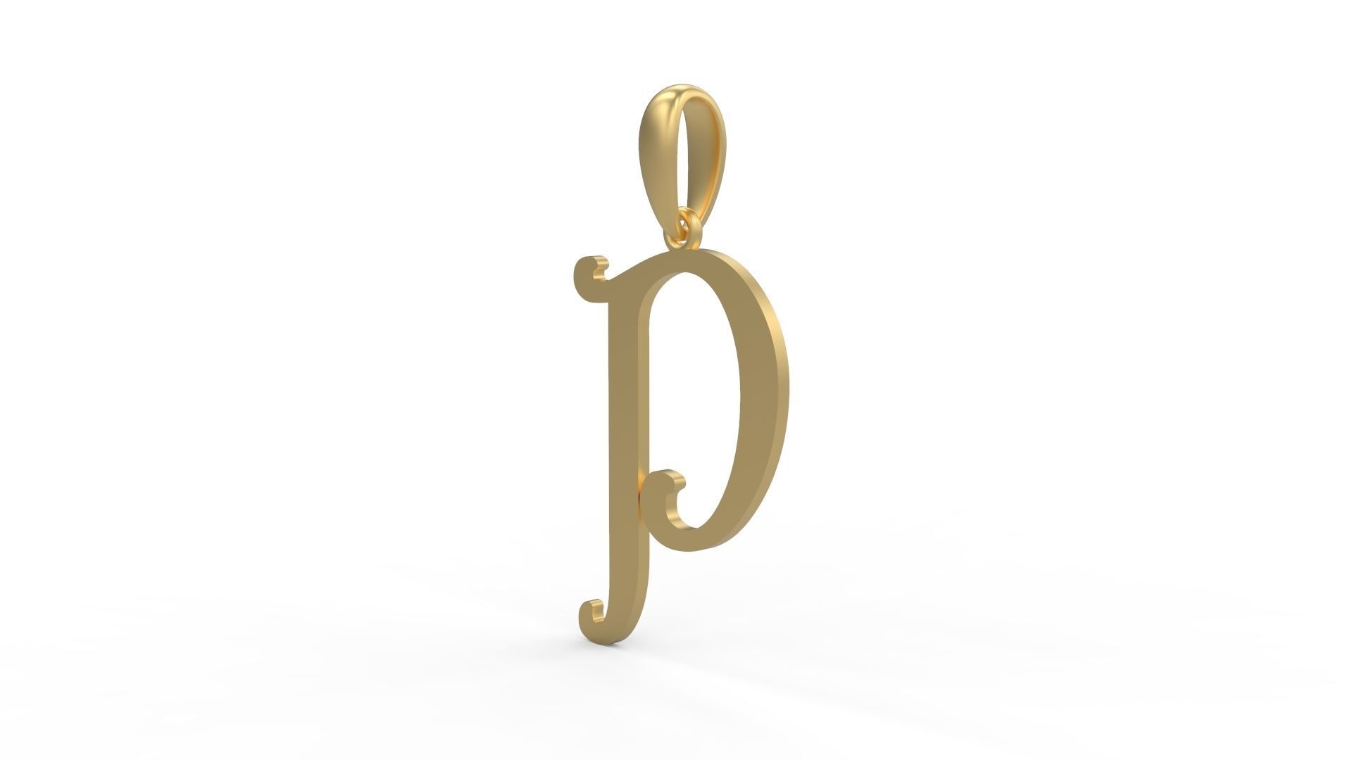 Initial Letters Pendant Harrington P 3D print model_1