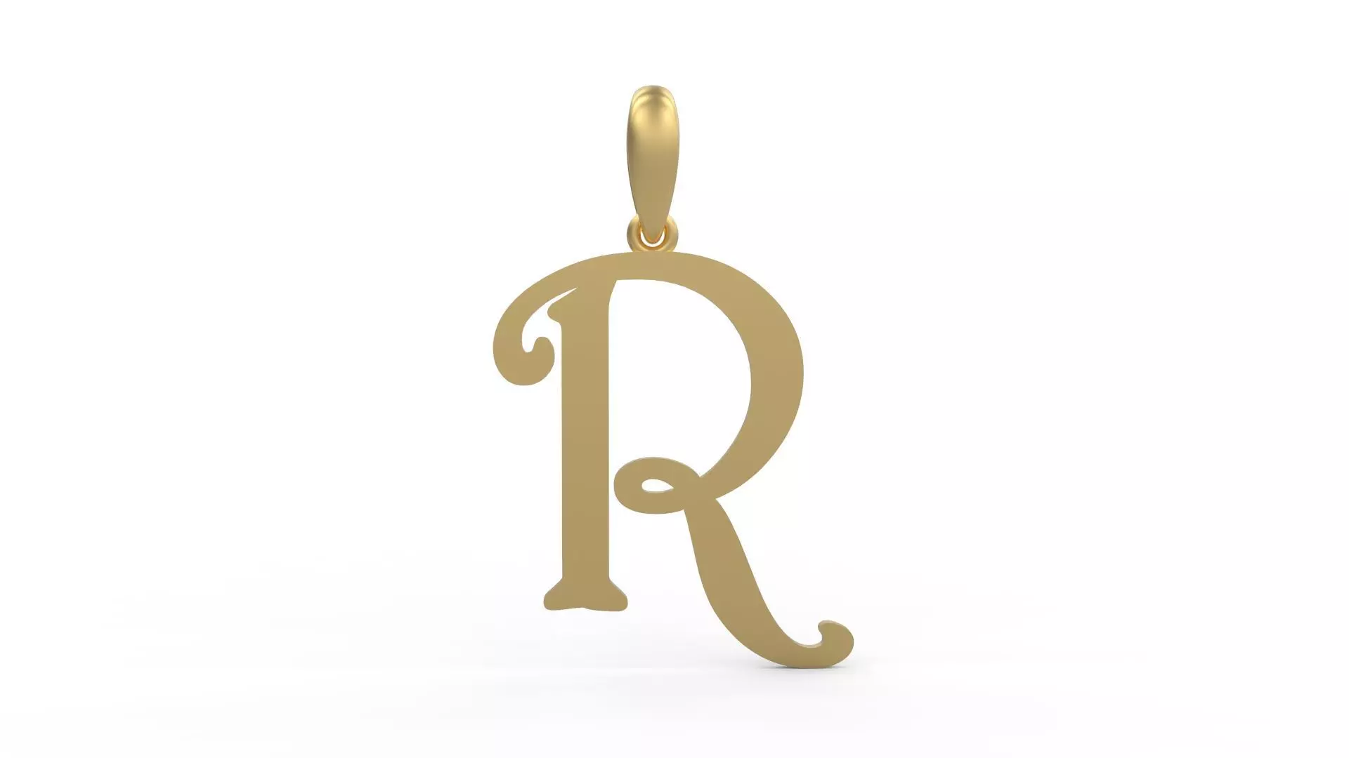 Initial Letters Pendant Harrington R 3D print model_0