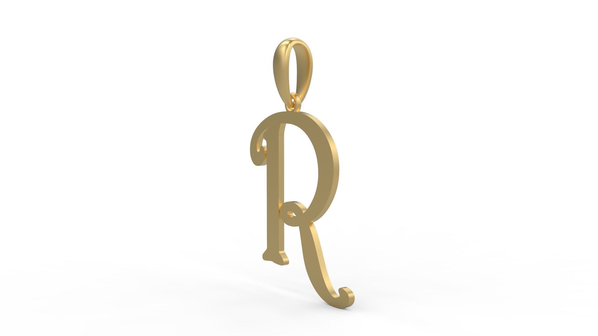 Initial Letters Pendant Harrington R 3D print model_1