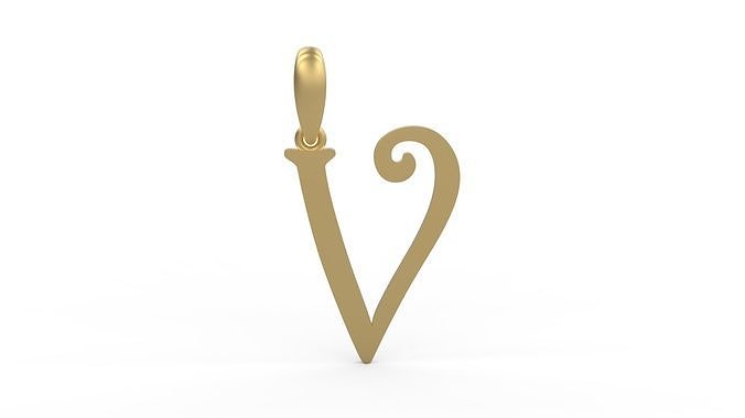 Initial Letters Pendant Harrington V 3D print model