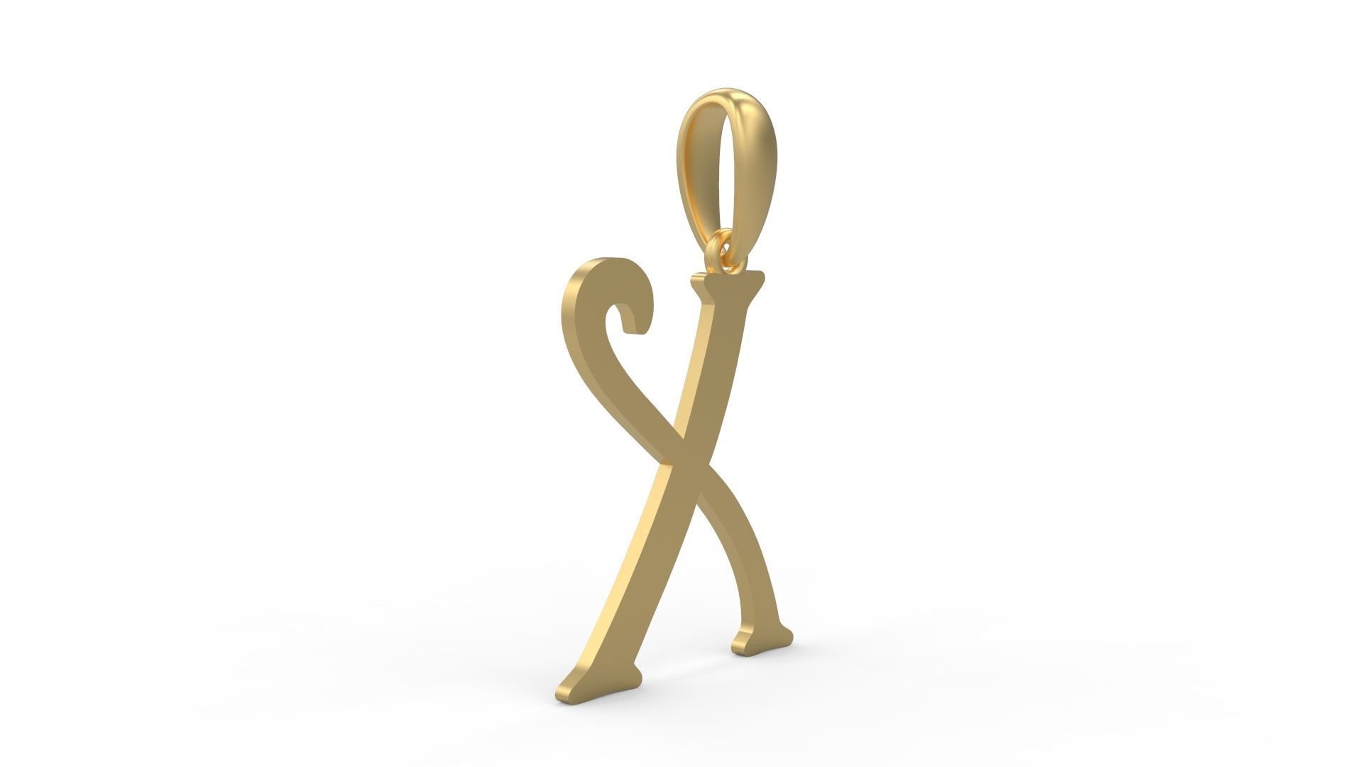 Initial Letters Pendant Harrington X 3D print model_3