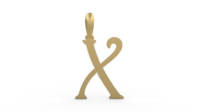 Initial Letters Pendant Harrington X 3D print model