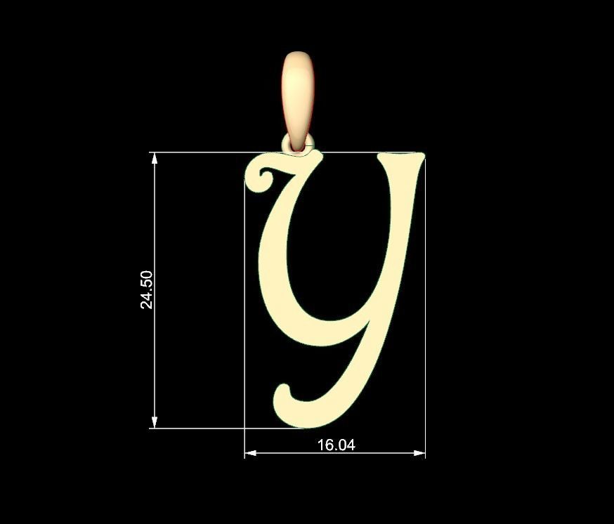 Initial Letters Pendant Harrington Y 3D print model_5