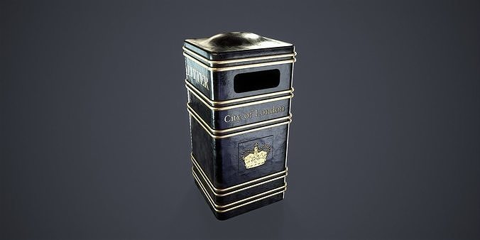London Bin Low-poly 3D model