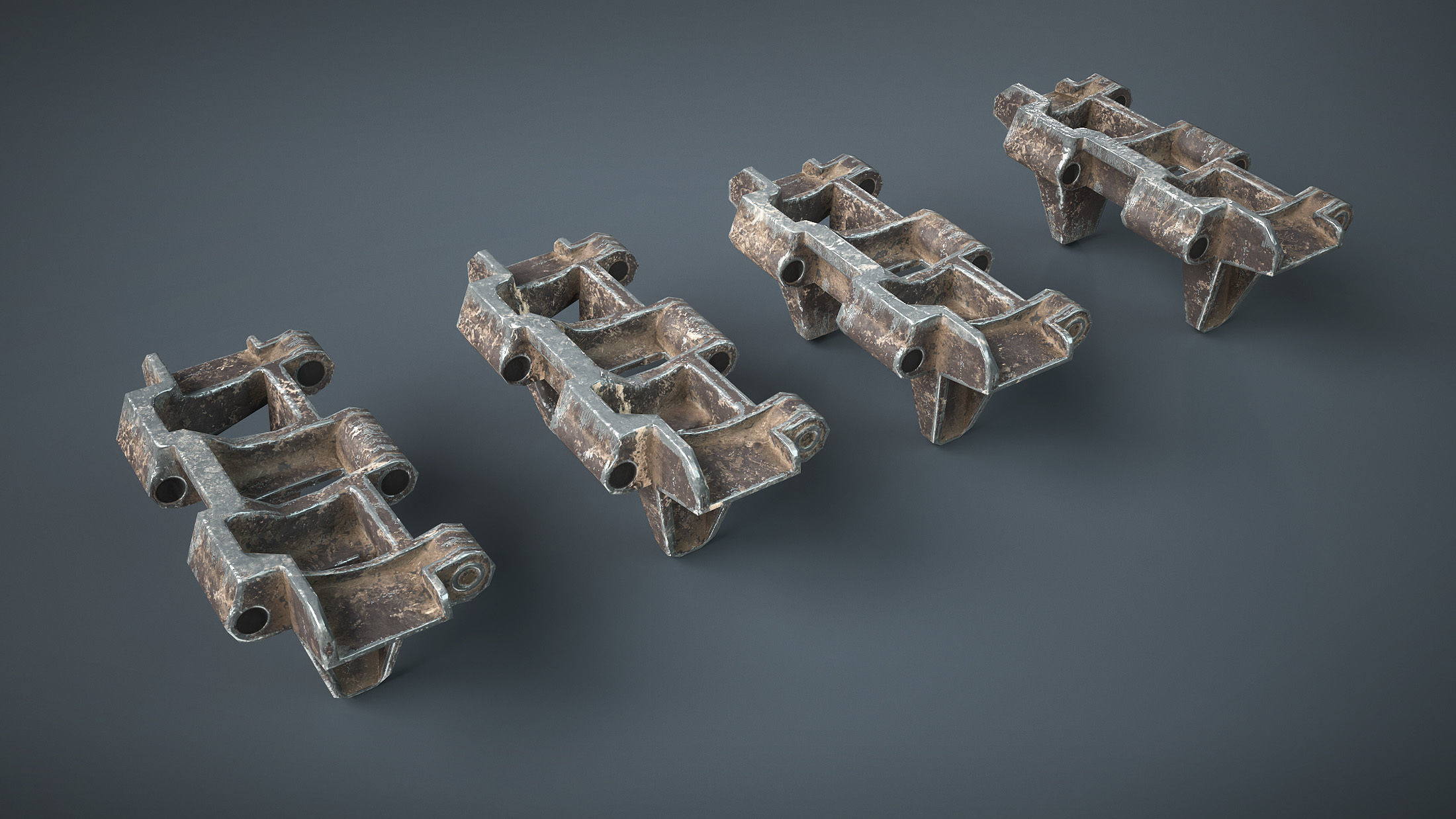 T-70 SU-76 Tracks Low-poly 3D model_1