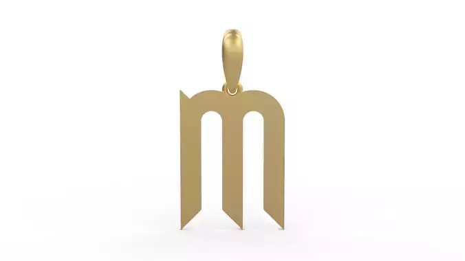 Initial Letters Pendant Haster M 3D print model