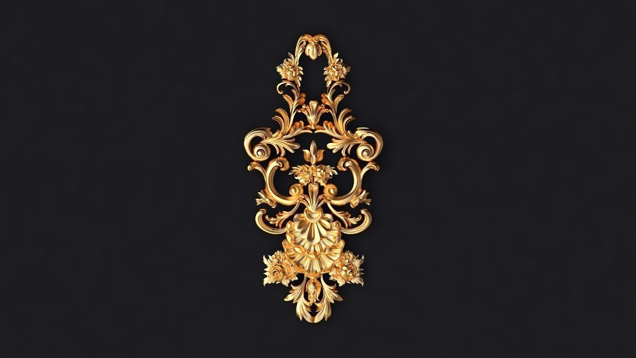 dekor gold ornament 3D model_1