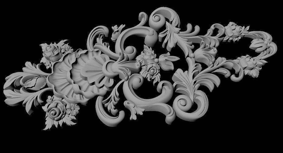 dekor gold ornament 3D model_2