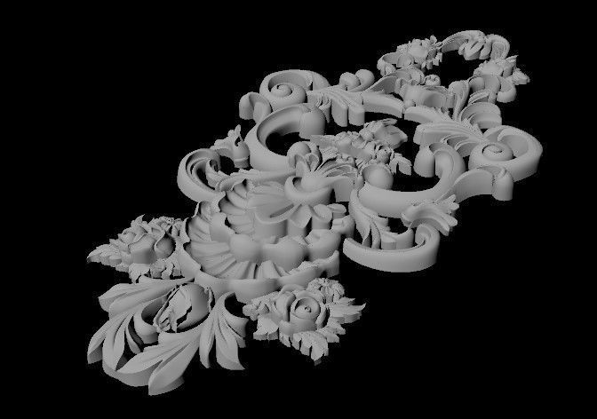 dekor gold ornament 3D model_3