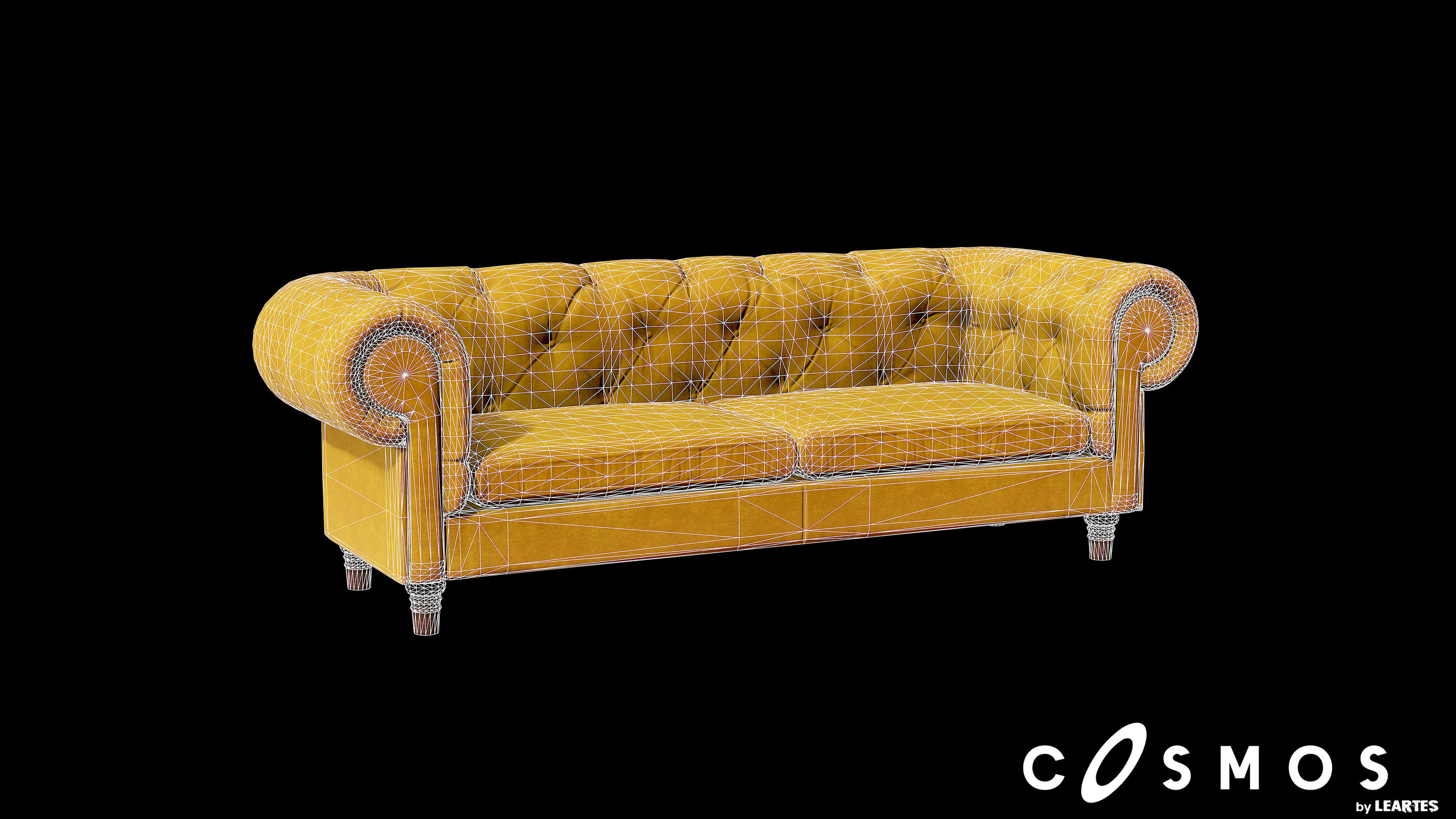 Modern Sofa Low-poly 3D model_4