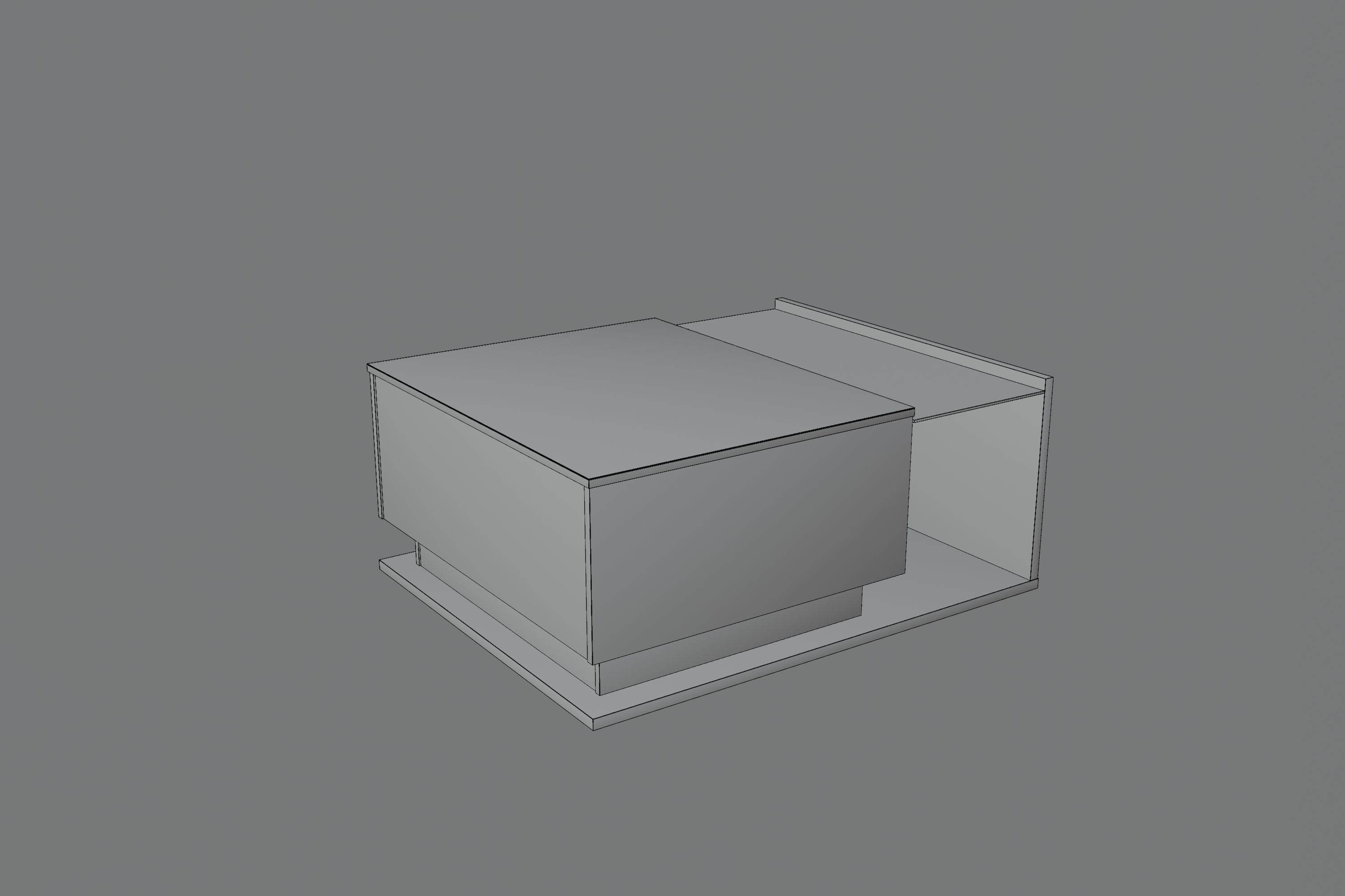 Coffee table Low-poly 3D model_1