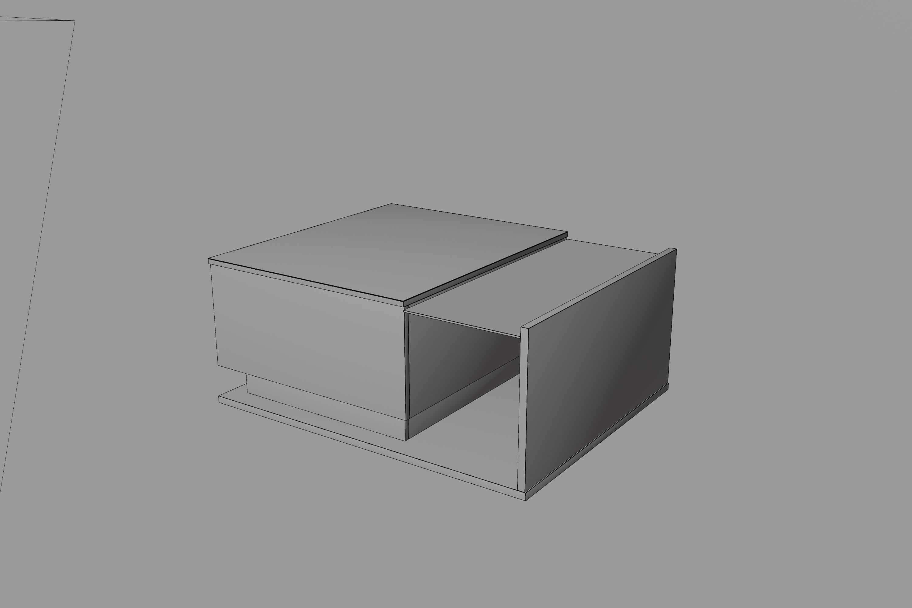 Coffee table Low-poly 3D model_5