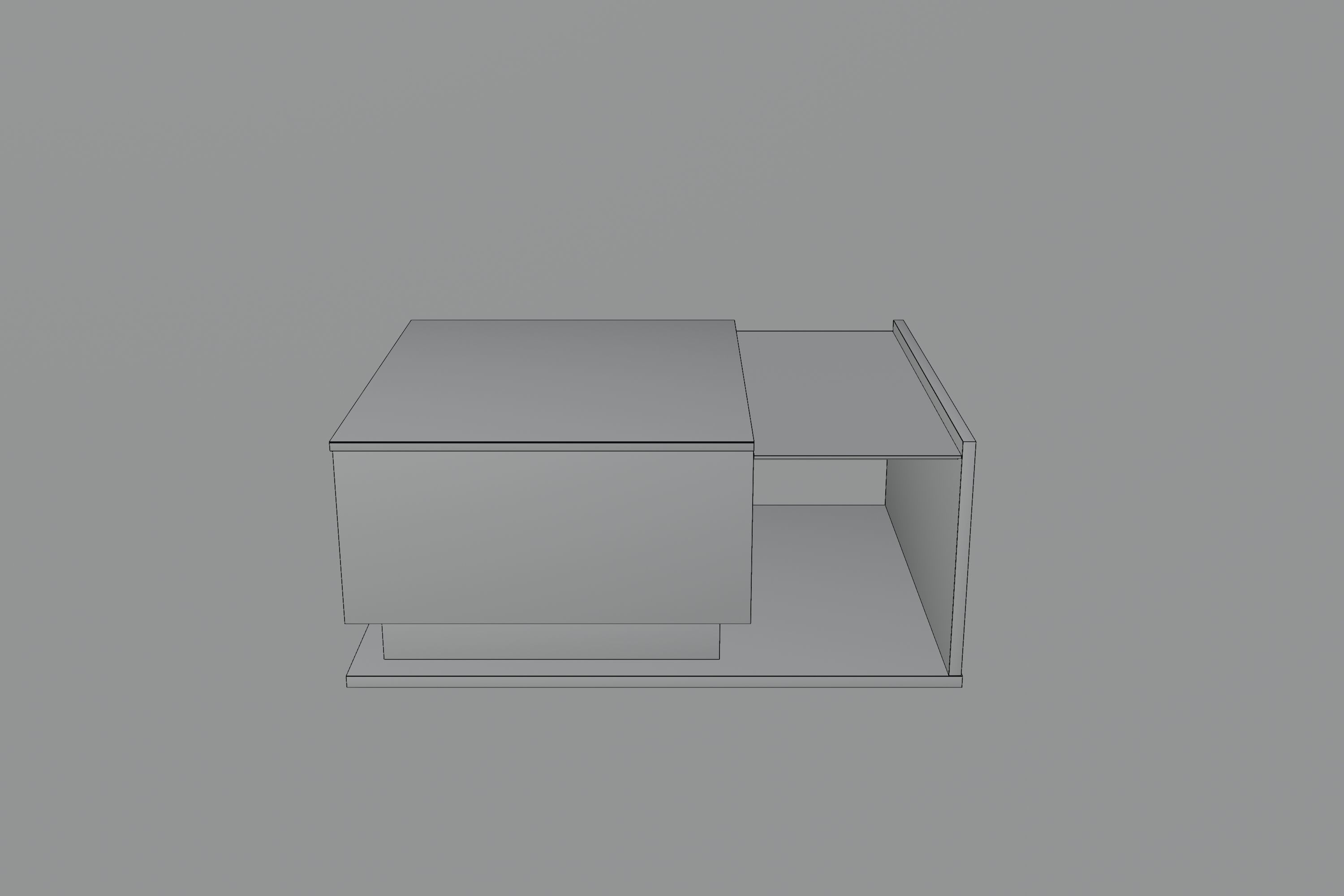 Coffee table Low-poly 3D model_3