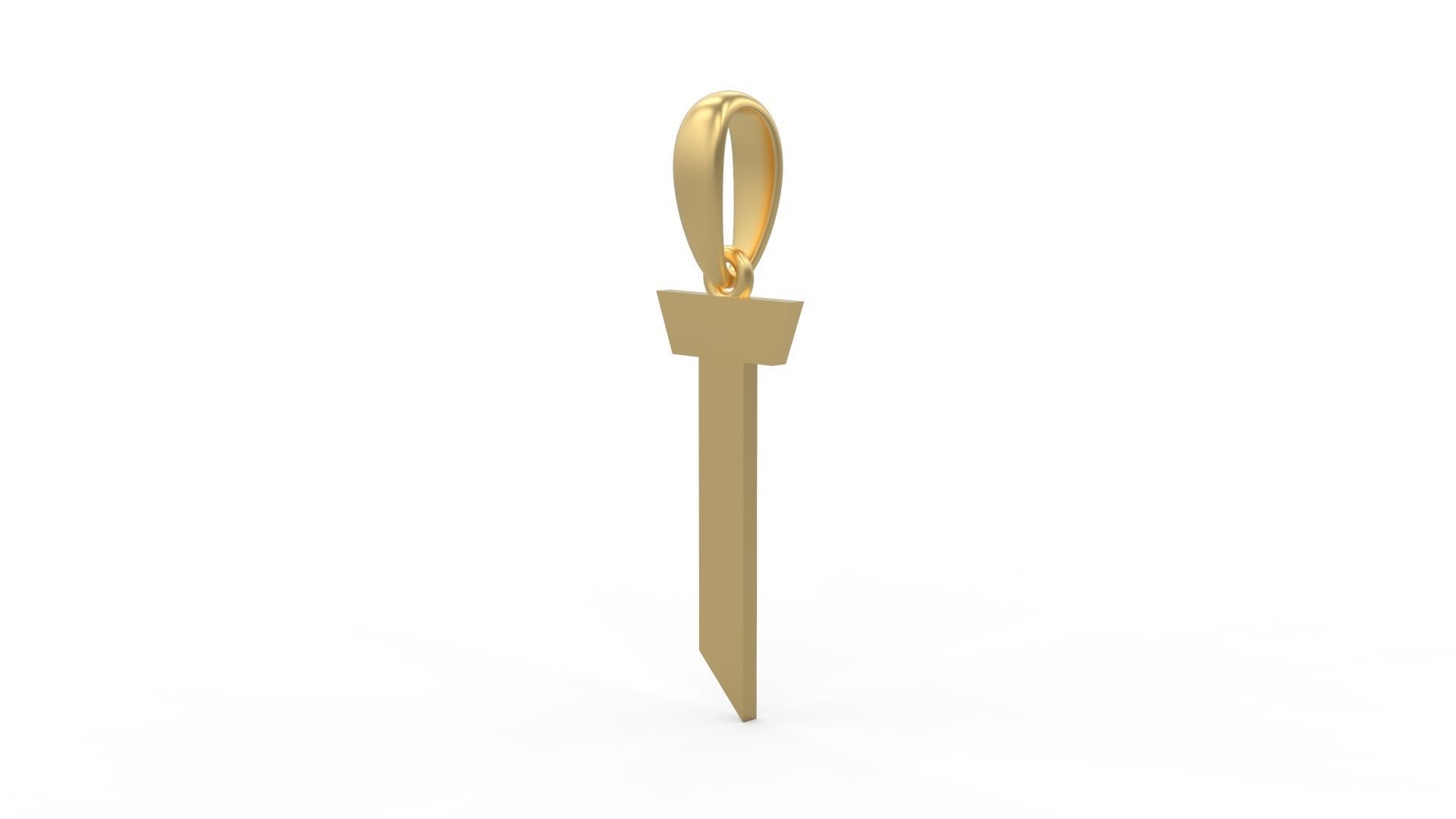 Initial Letters Pendant Haster T 3D print model_1