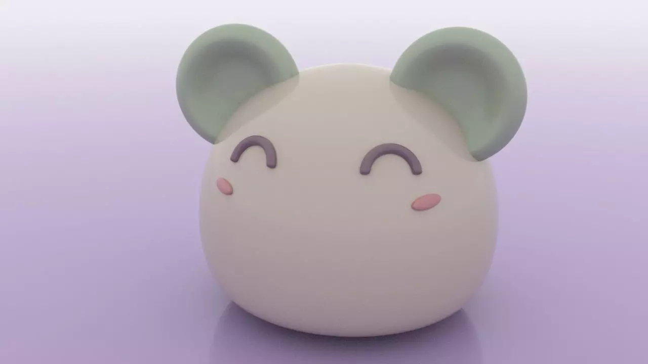 Happy mousie Low-poly 3D model_0