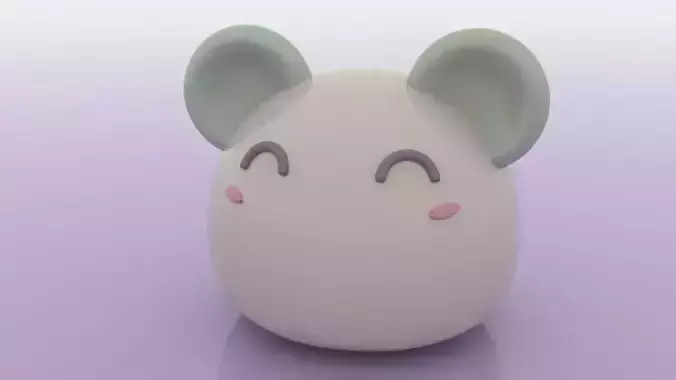 Happy mousie Low-poly 3D model