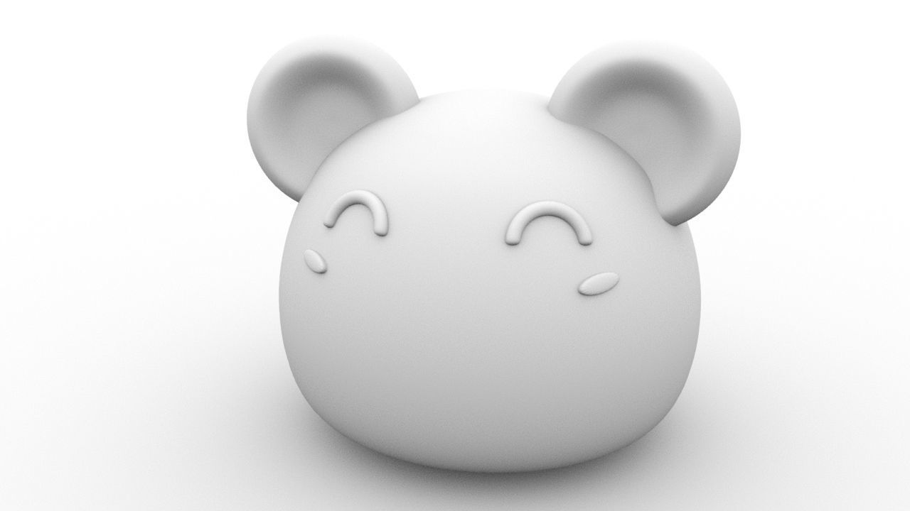 Happy mousie Low-poly 3D model_1