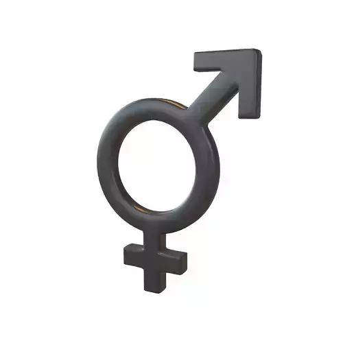 Bigender Gender Symbol v2 001 Low-poly 3D model