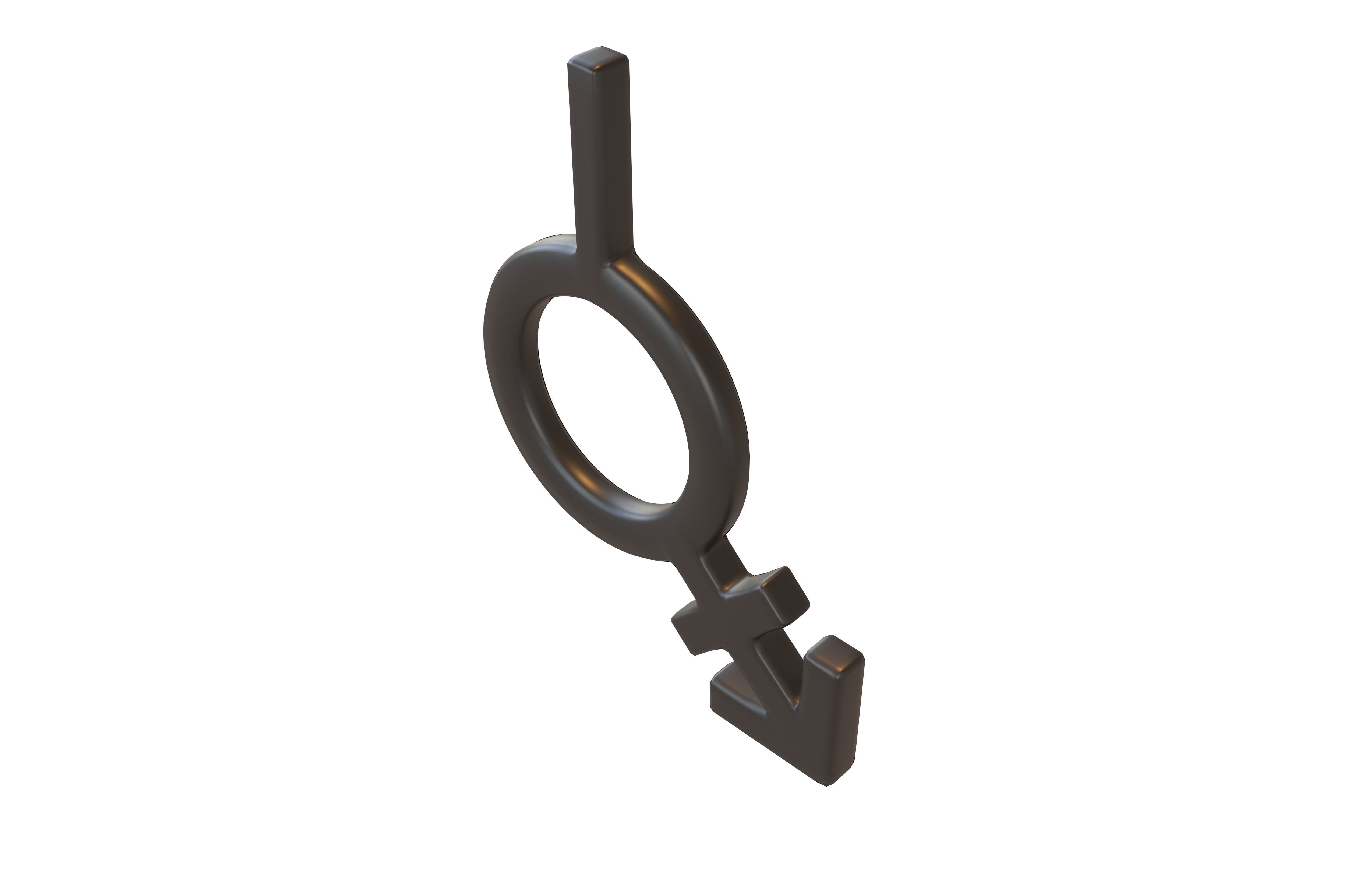 Bigender Gender Symbol v4 001 Low-poly 3D model_1