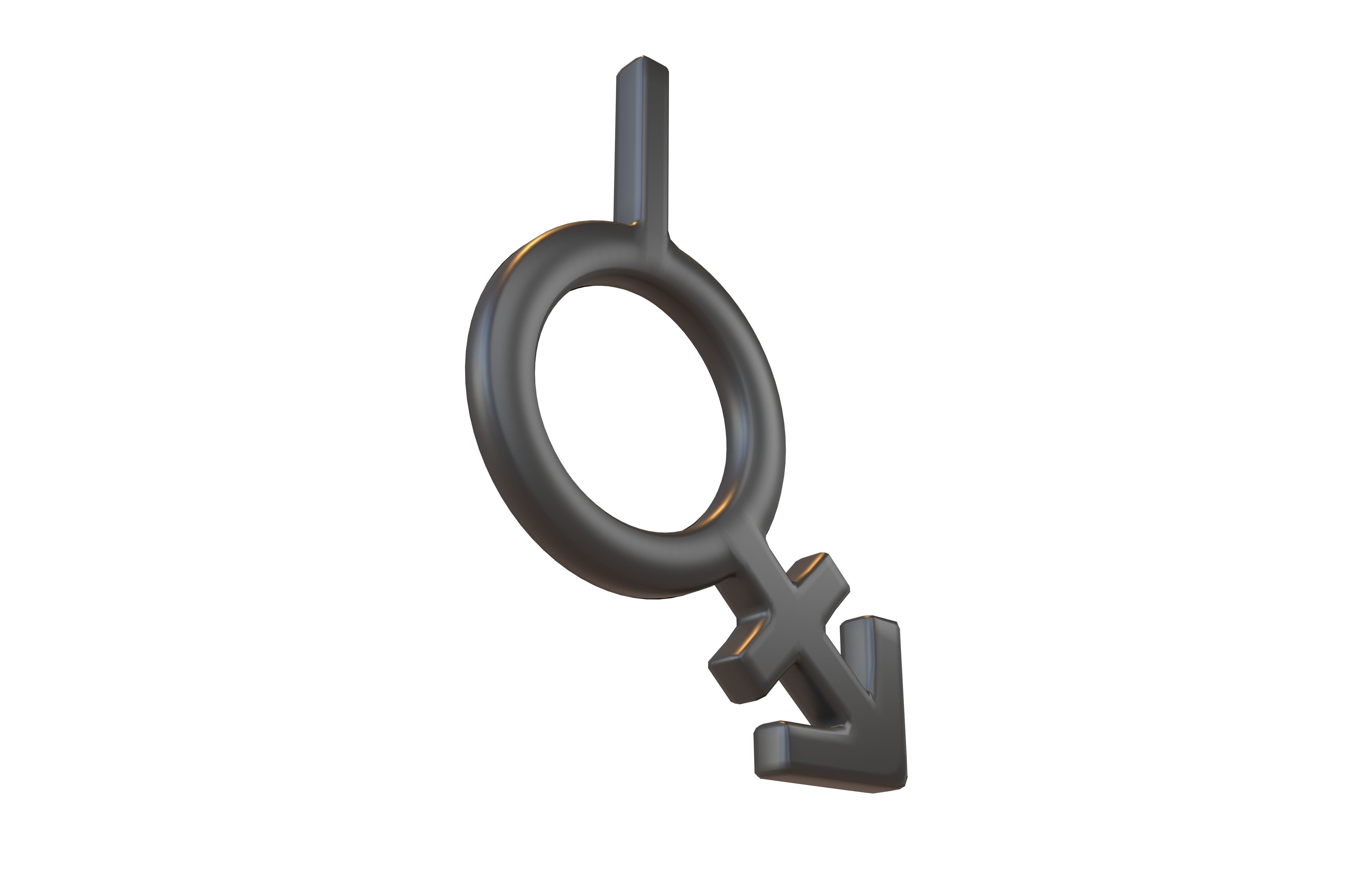 Bigender Gender Symbol v4 001 Low-poly 3D model_2