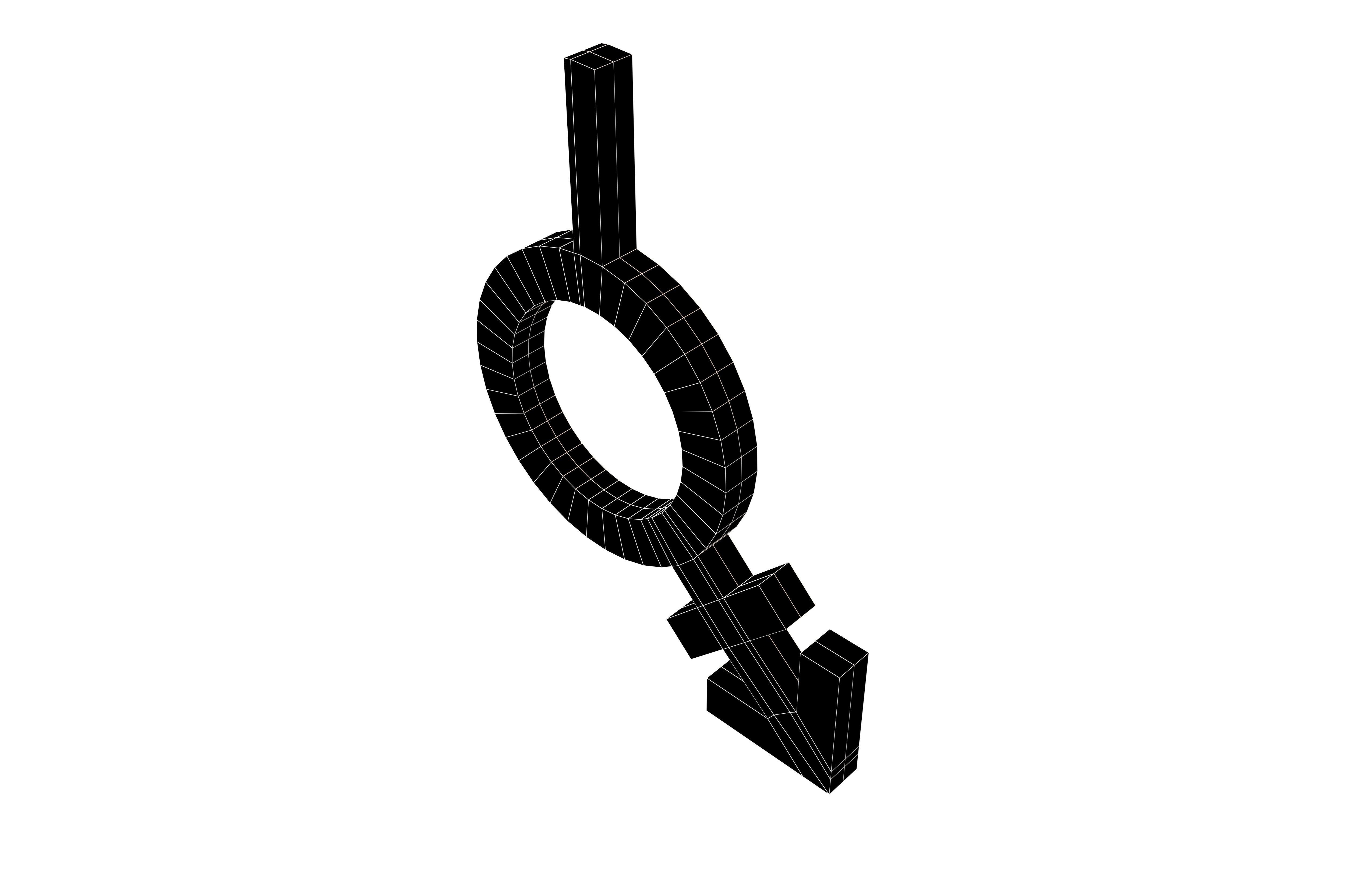 Bigender Gender Symbol v4 001 Low-poly 3D model_5