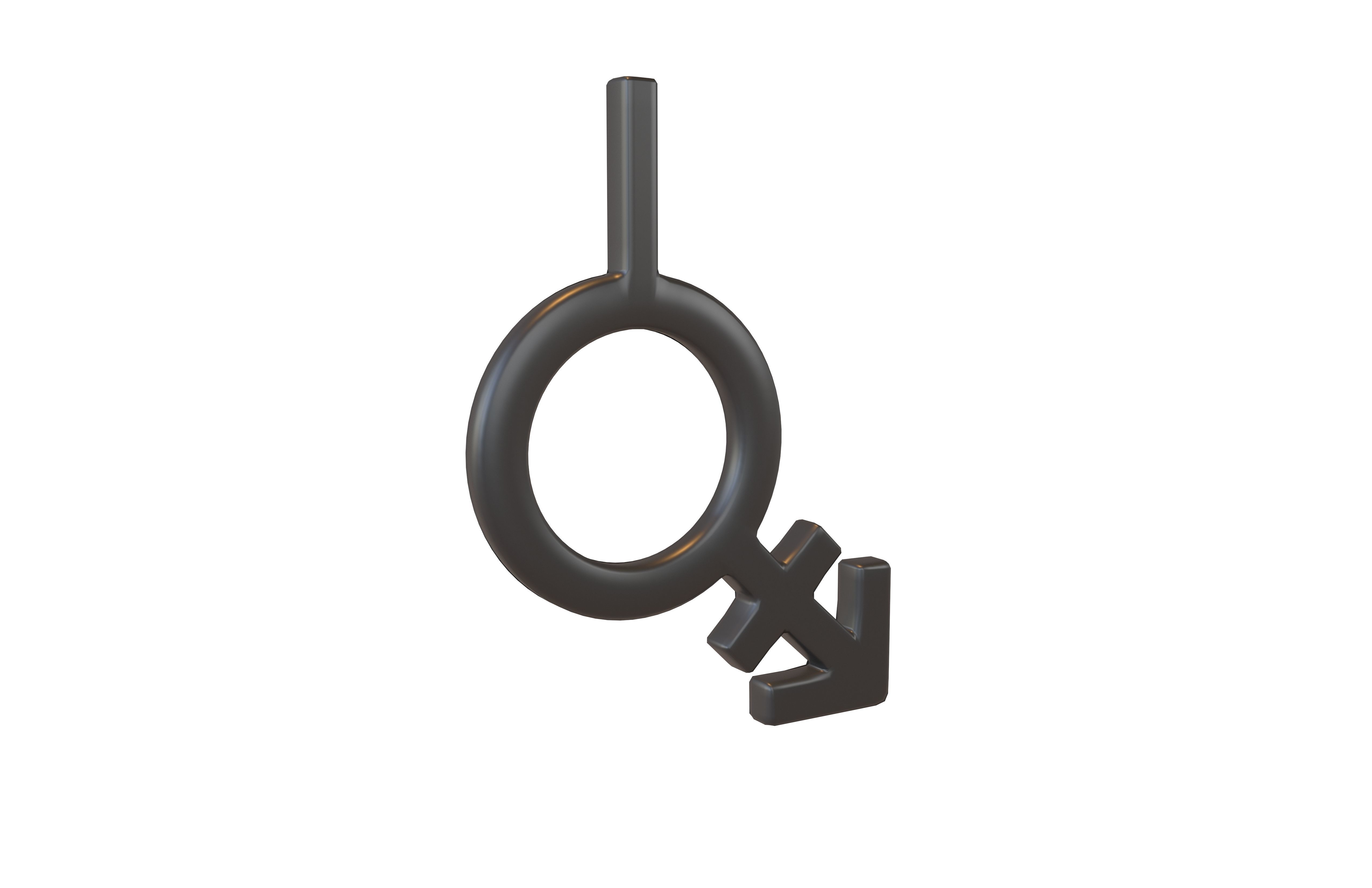 Bigender Gender Symbol v4 001 Low-poly 3D model_3