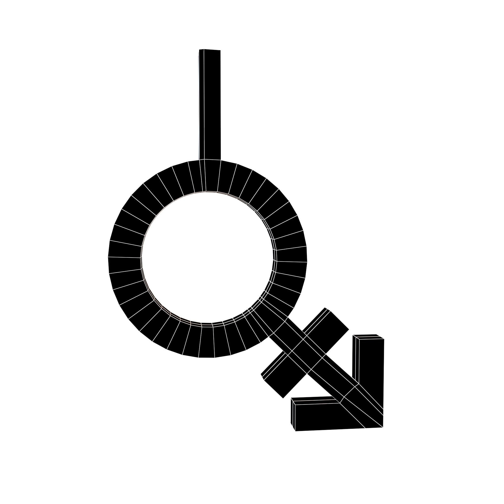Bigender Gender Symbol v4 001 Low-poly 3D model_7