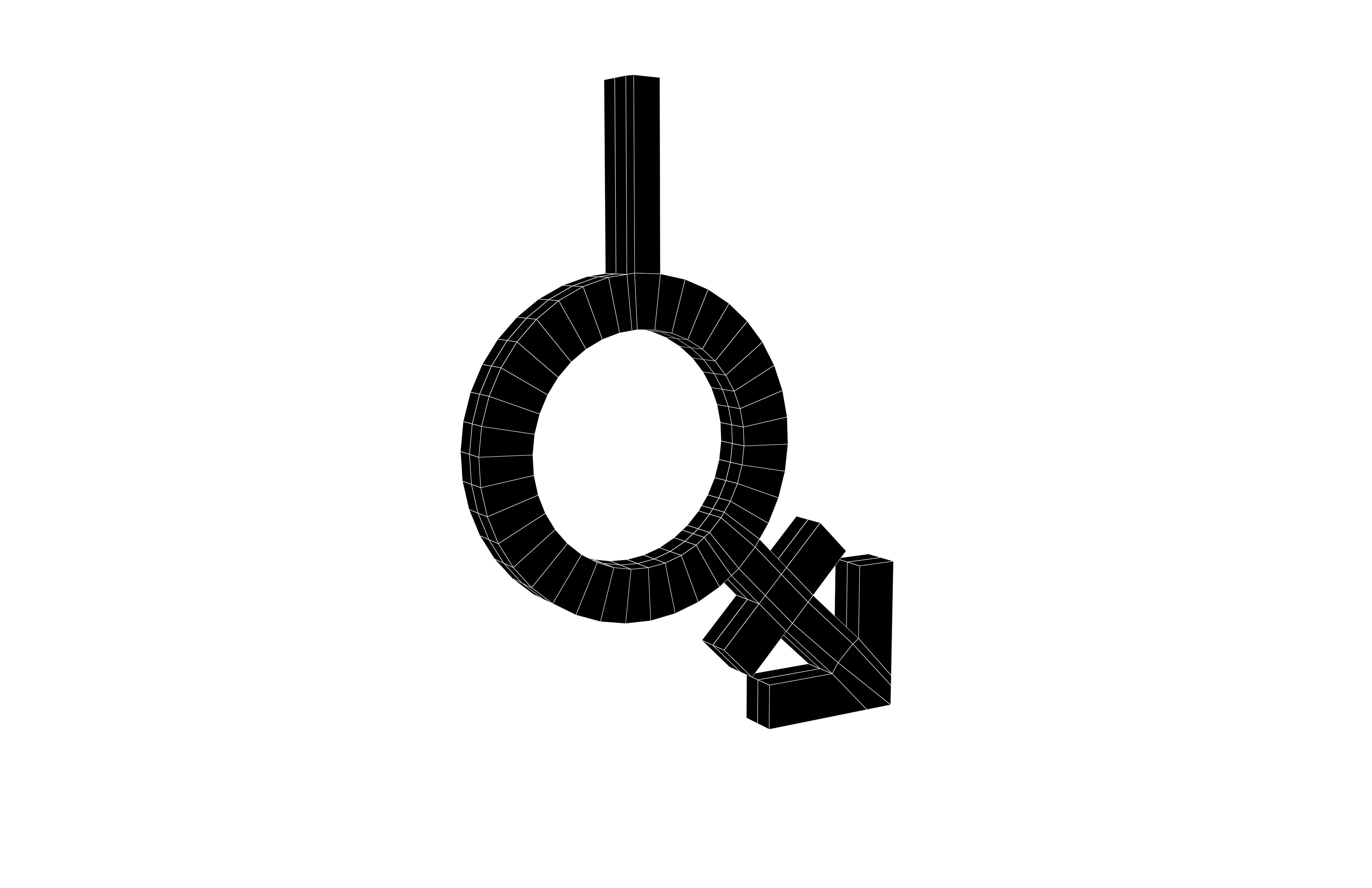 Bigender Gender Symbol v4 001 Low-poly 3D model_6