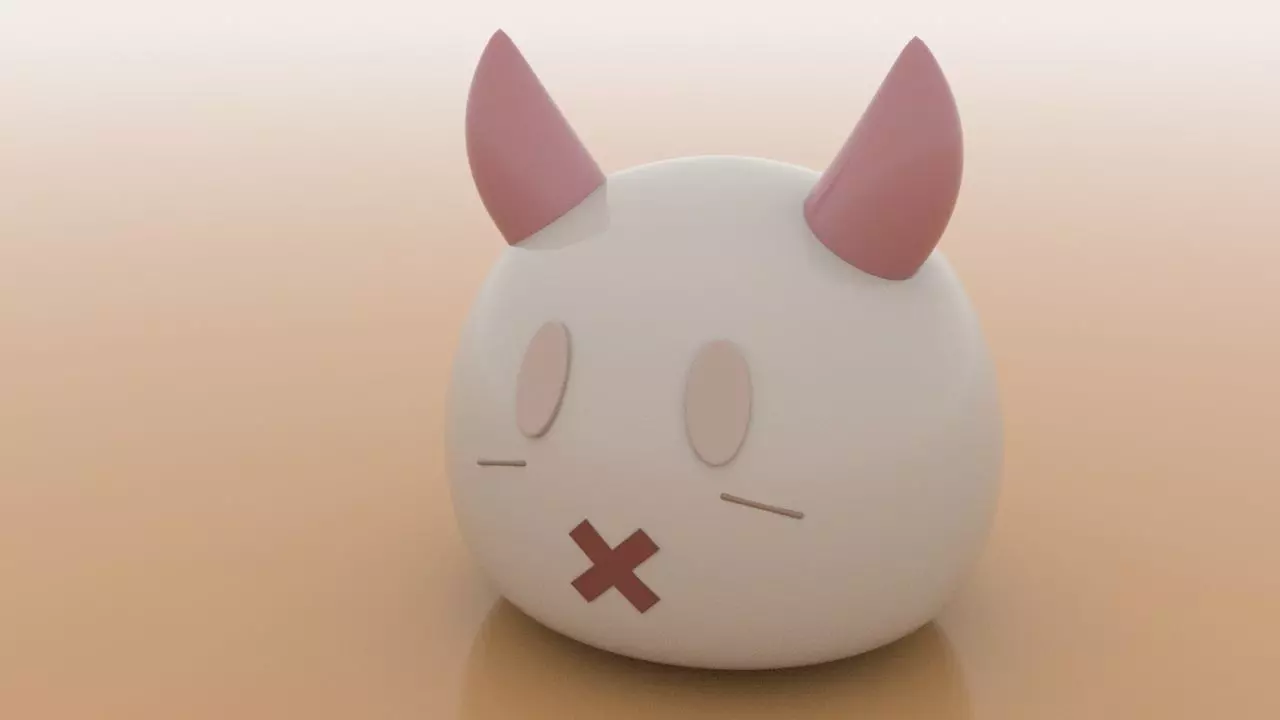 Cute little Devil Low-poly 3D model_0